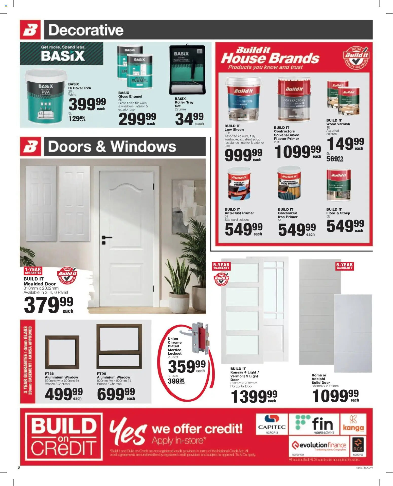 New Build It catalogue – valid from 23/07/2026 | Page: 3 | Products: Cover, Plaster primer, Light, Wood varnish