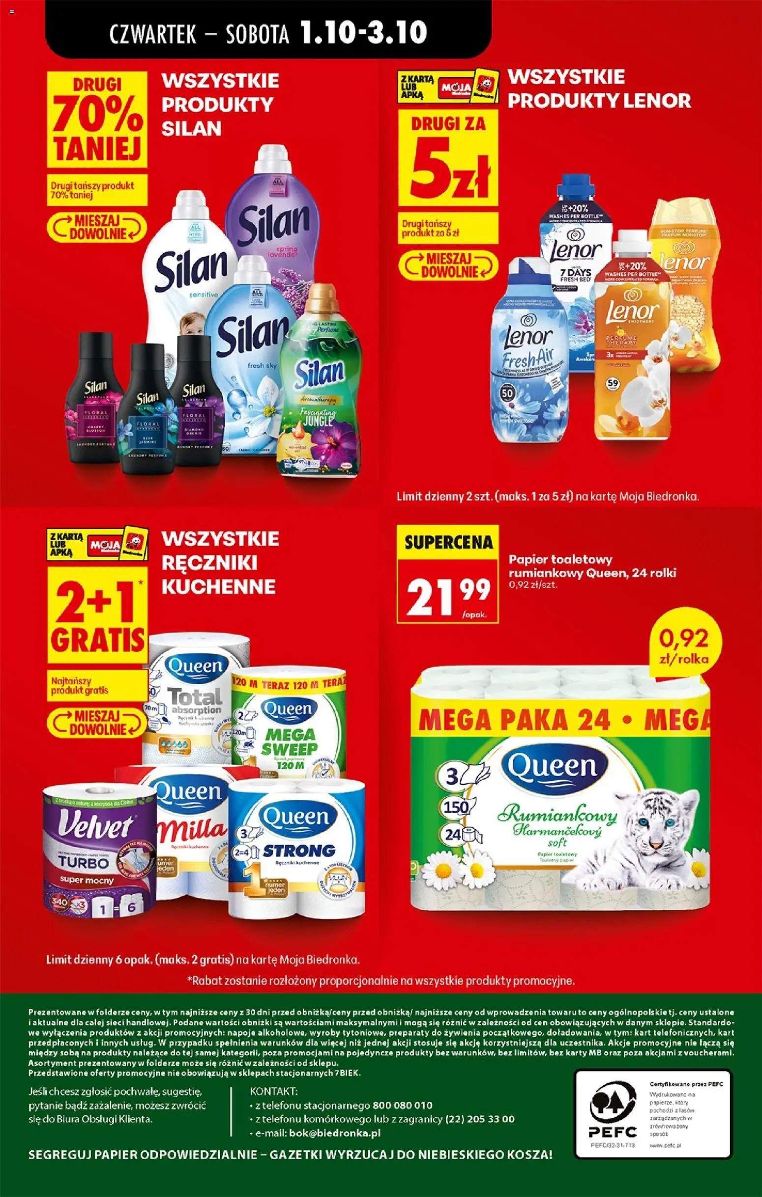 Biedronka Polsko leták - Codziennie niskie ceny od 01.10.2026 | Strana: 15 | Produkty: Lenor, Nápoje, Silan, Karty