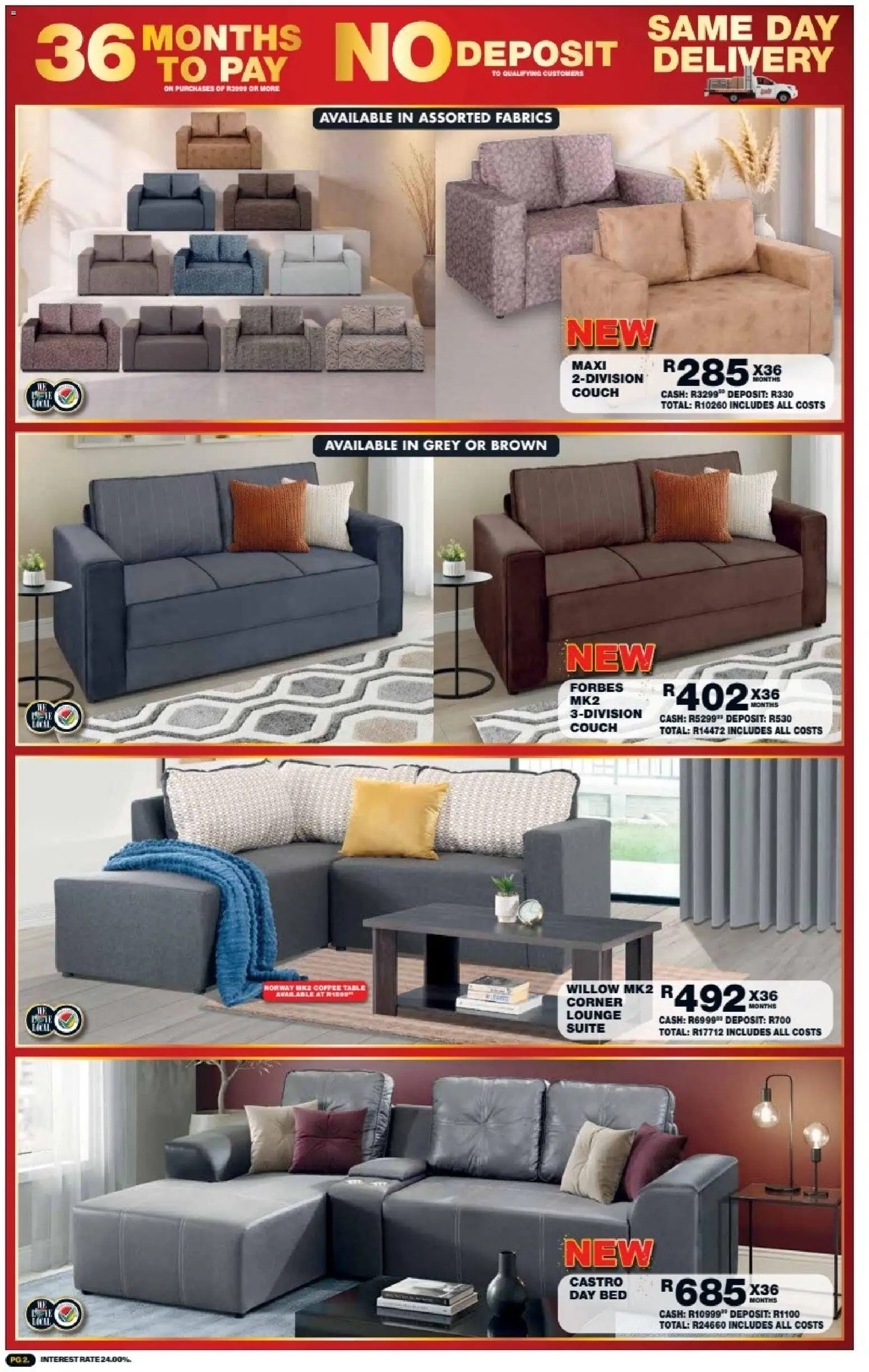 New Lewis Stores catalogue – valid from 05/10/2026 | Page: 2 | Products: Bed, Couch, Coffee table, Coffee