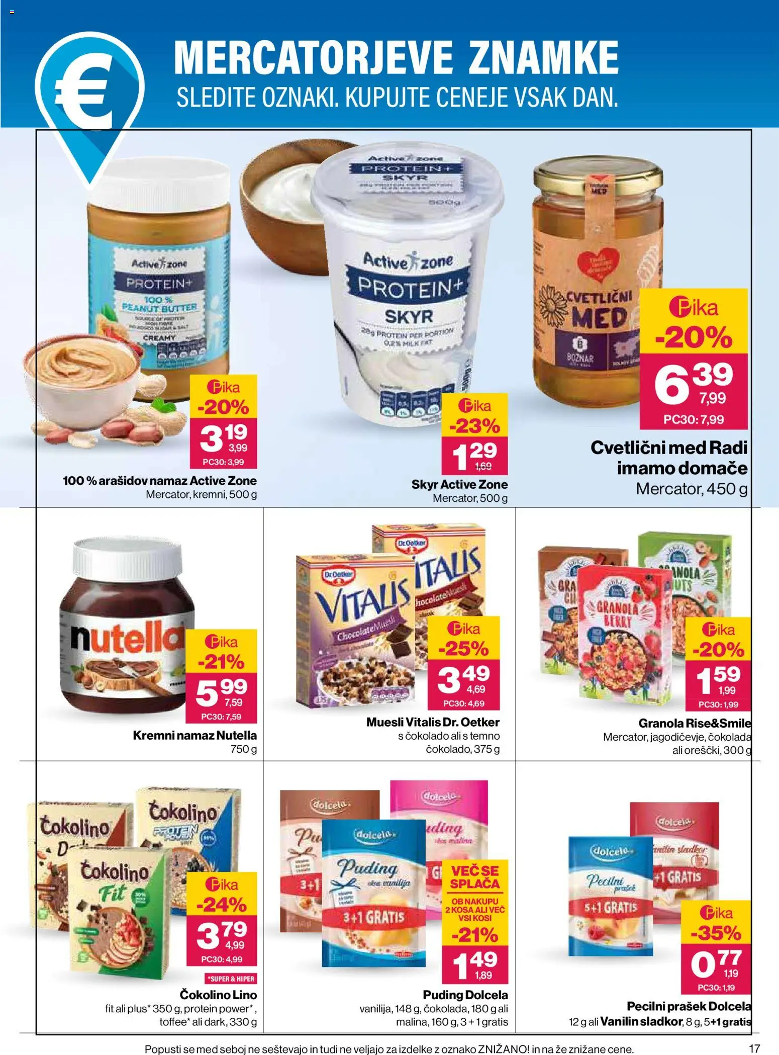 Novi Mercator katalog ponudbe – veljaven od 03.09.2026 | Stran: 17 | Izdelki: Med, Skyr, Čokolino, Nutella
