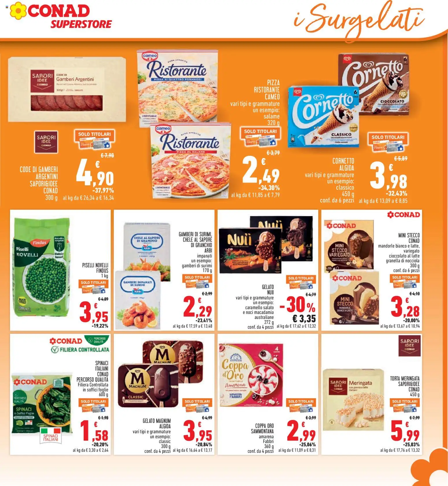 Volantino Conad del 04.06.2026 | Pagina: 15 | Prodotti: Pizza, Gamberi, Panna, Latte