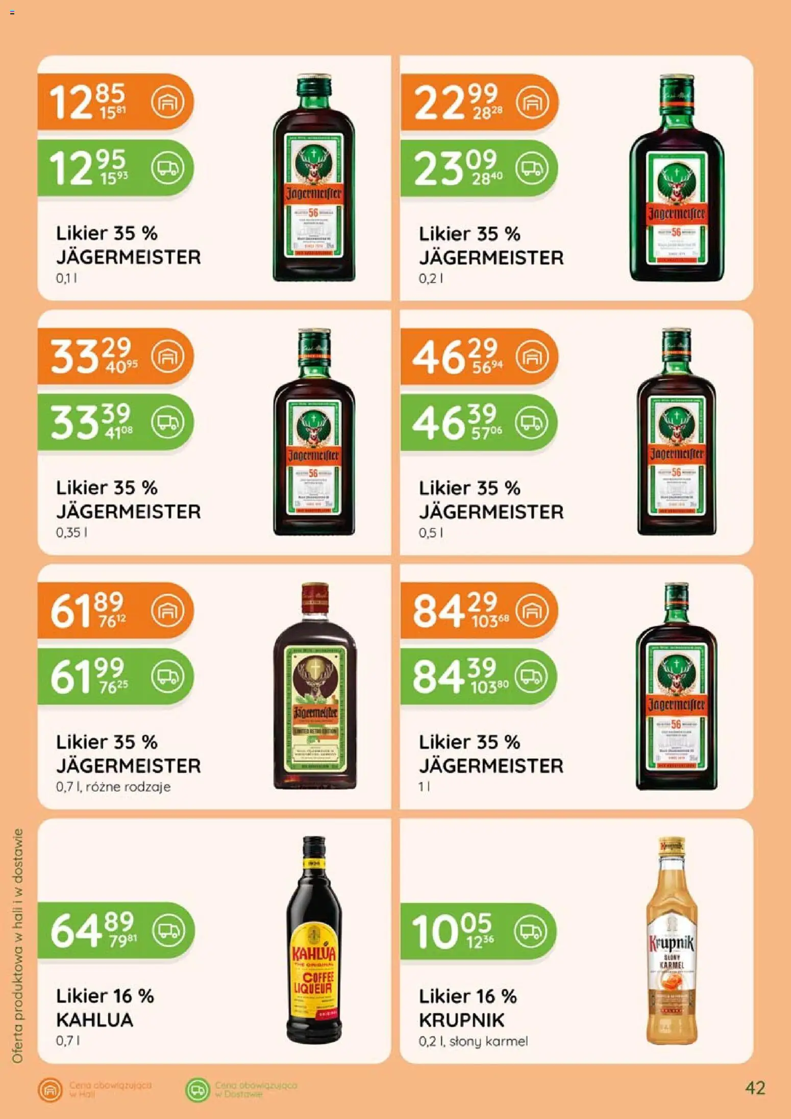 Eurocash gazetka - Katalog Alkoholowy od 01.09.2026 | Strona: 42 | Produkty: Krupnik, Słony karmel, Jagermeister, Kahlua