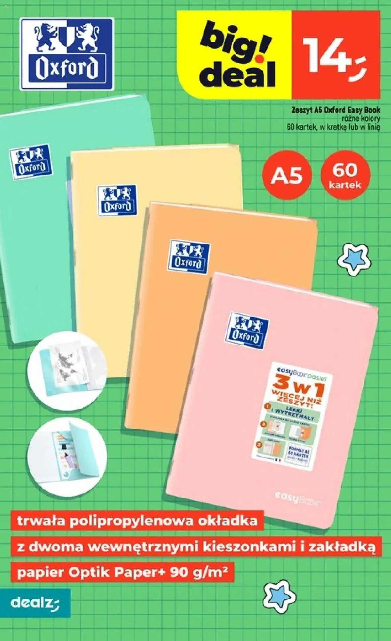 Dealz gazetka - Szkolne Mega Ceny od 06.08.2026 | Strona: 56 | Produkty: Zeszyt