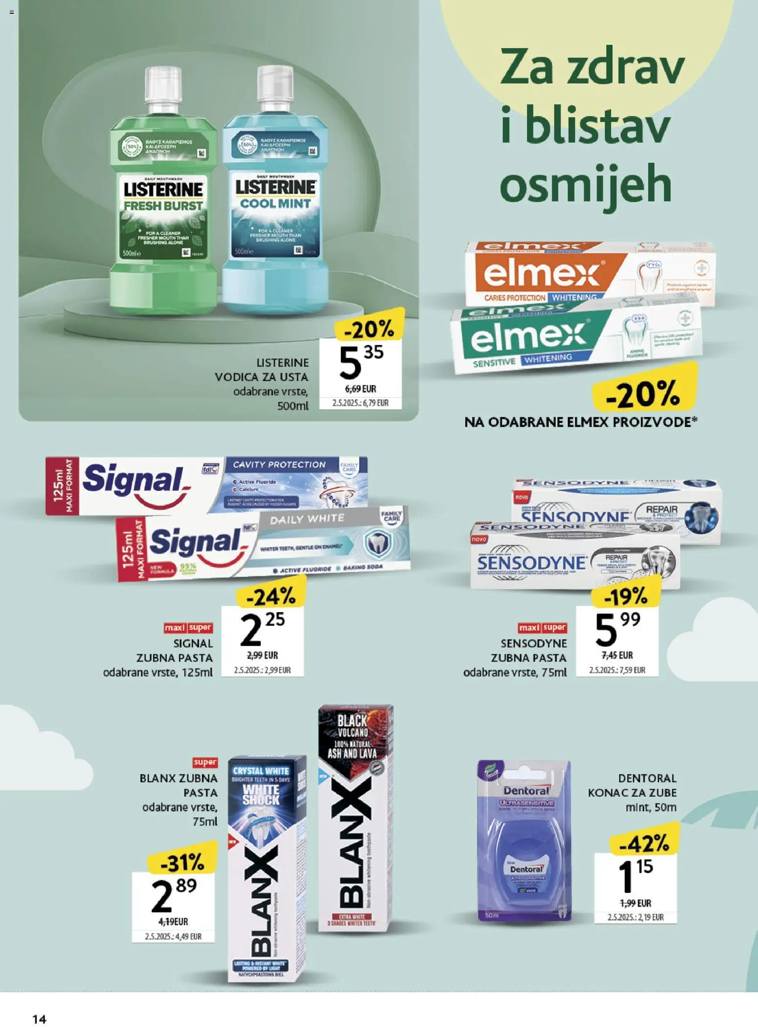Konzum katalog | vrijedi od 11.05.2026 | Stranica: 14 | Proizvodi: Vodica za usta, Pasta, Sensodyne