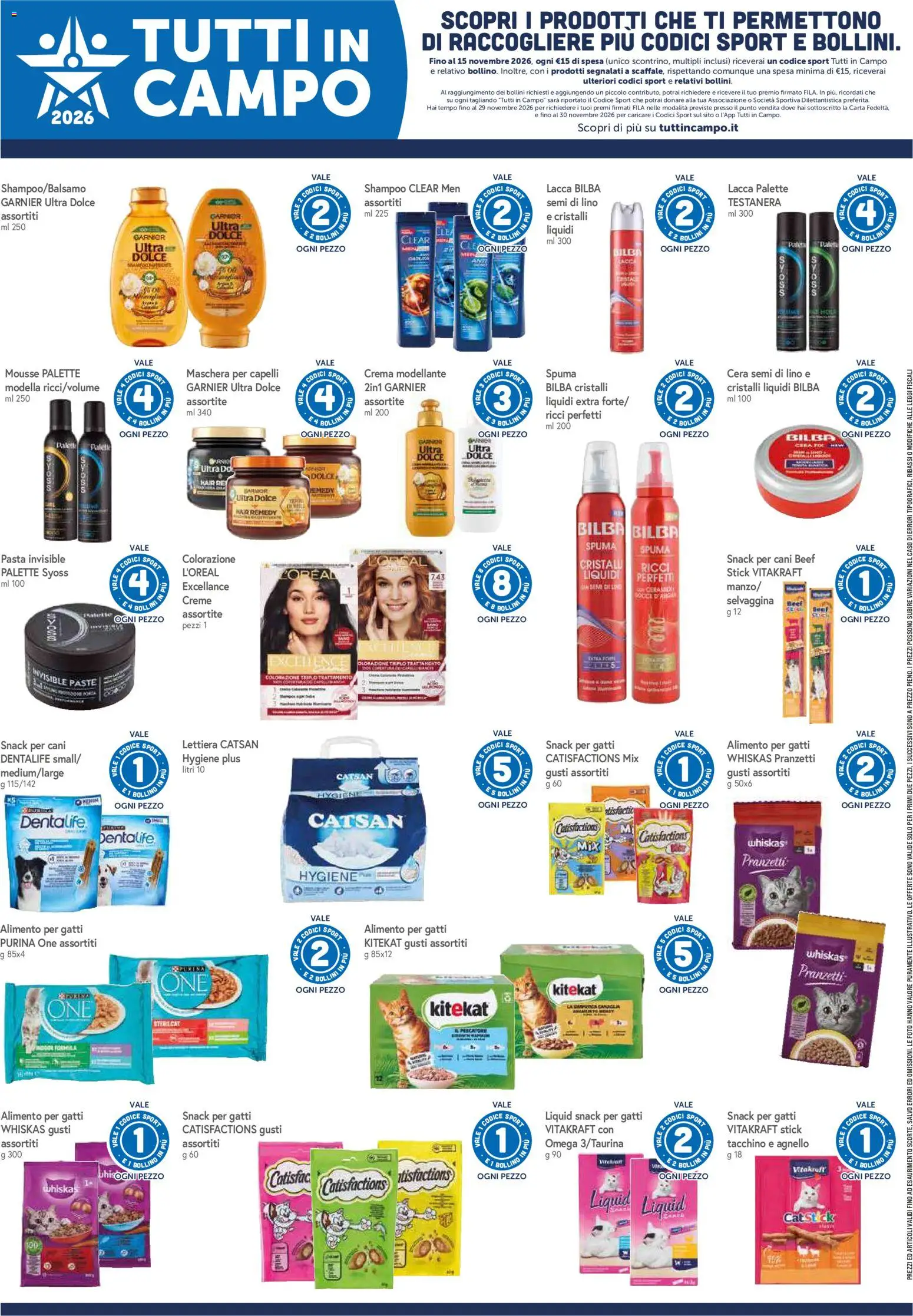 Volantino Famila del 20/08/2026 | Pagina: 16 | Prodotti: Shampoo, Lacca, Tacchino, Pasta
