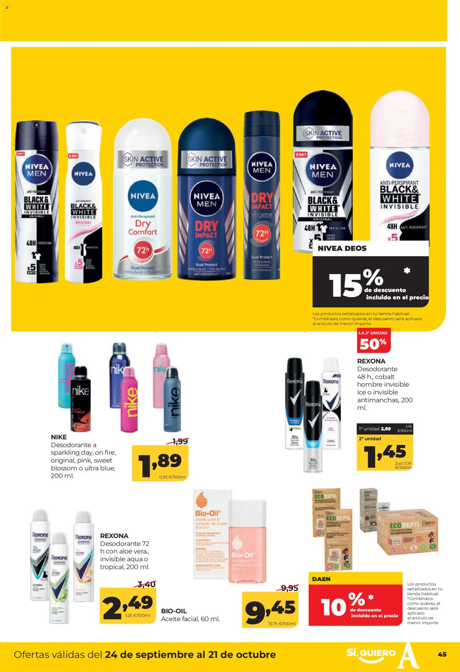 Alimerka folleto Asturias │ válido desde el 24/09/2026 | Página: 45 | Productos: Desodorante, Aceite