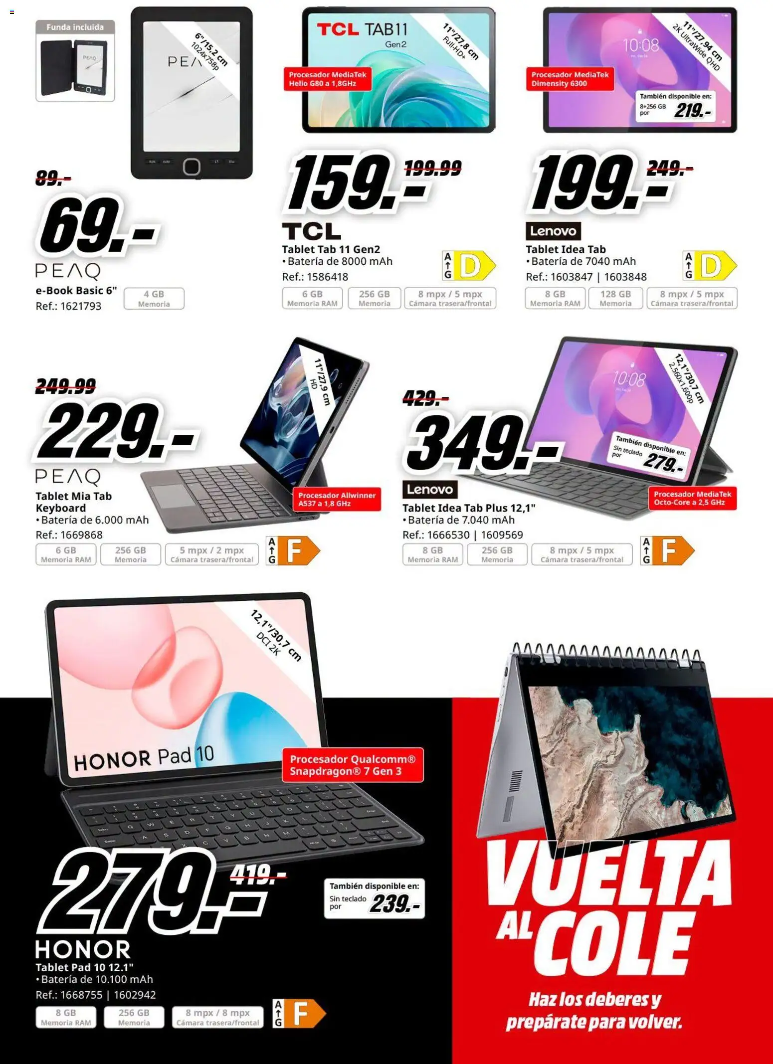 Media Markt Vuelta al Cole │ válido desde el 26/08/2026 | Página: 35 | Productos: Tablet, Cámara, Funda, Batería