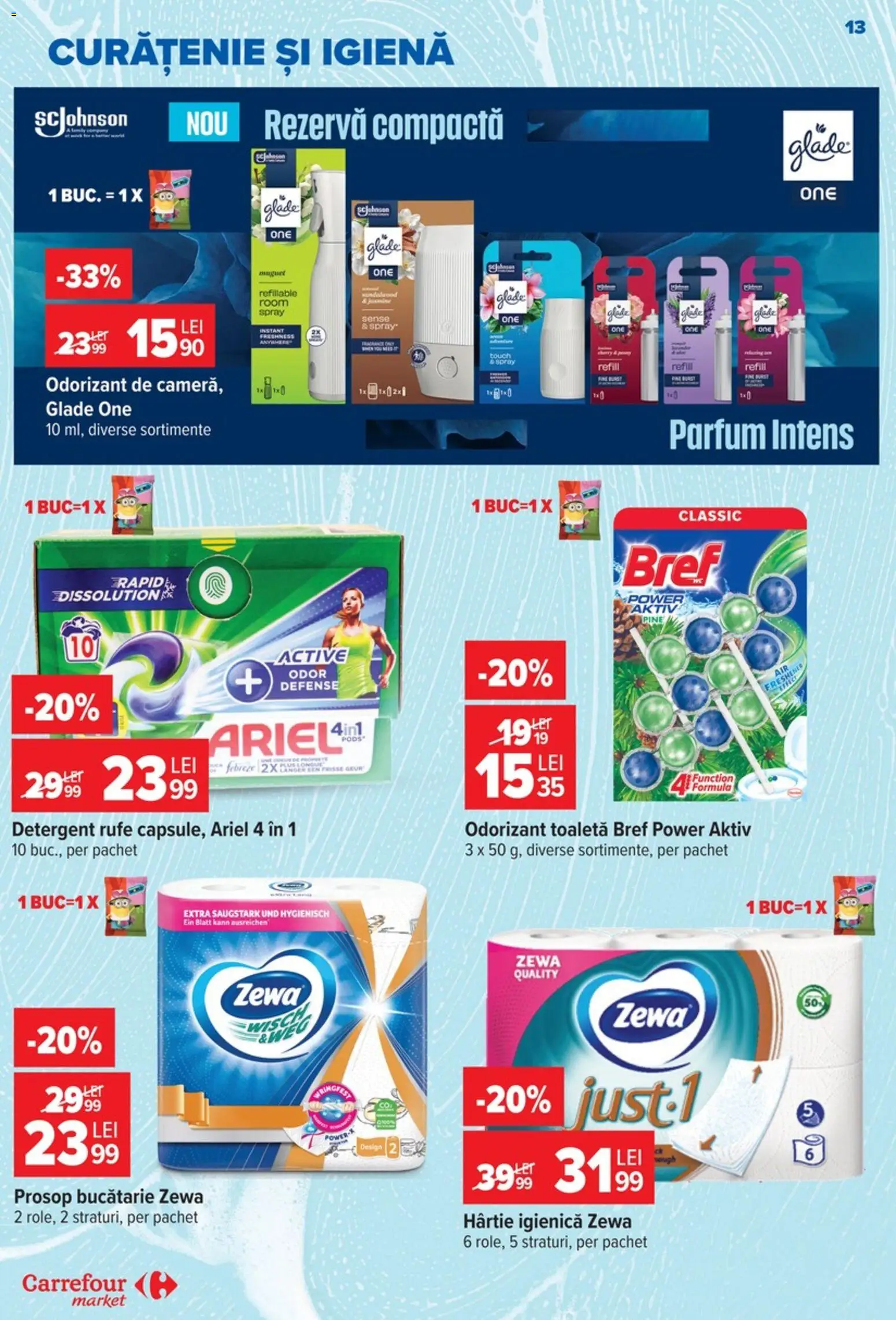 Noul catalog Carrefour – valabil de la 09.09.2026 | Pagină: 13 | Produse: Active, Bucătărie, Toaletă, Detergent