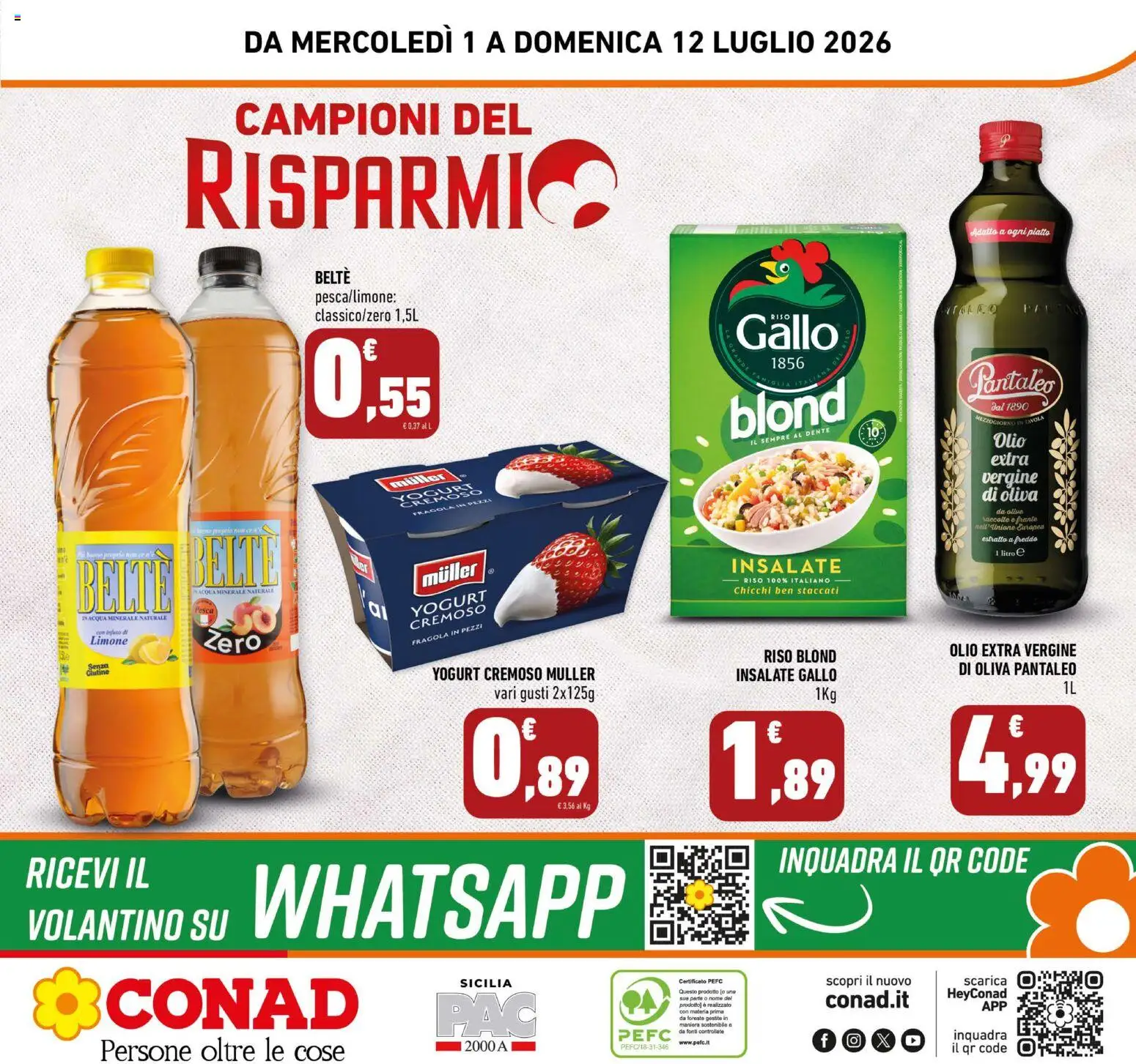 Volantino Conad del 01/07/2026 | Pagina: 24 | Prodotti: Riso, Acqua, Olive, Pesca