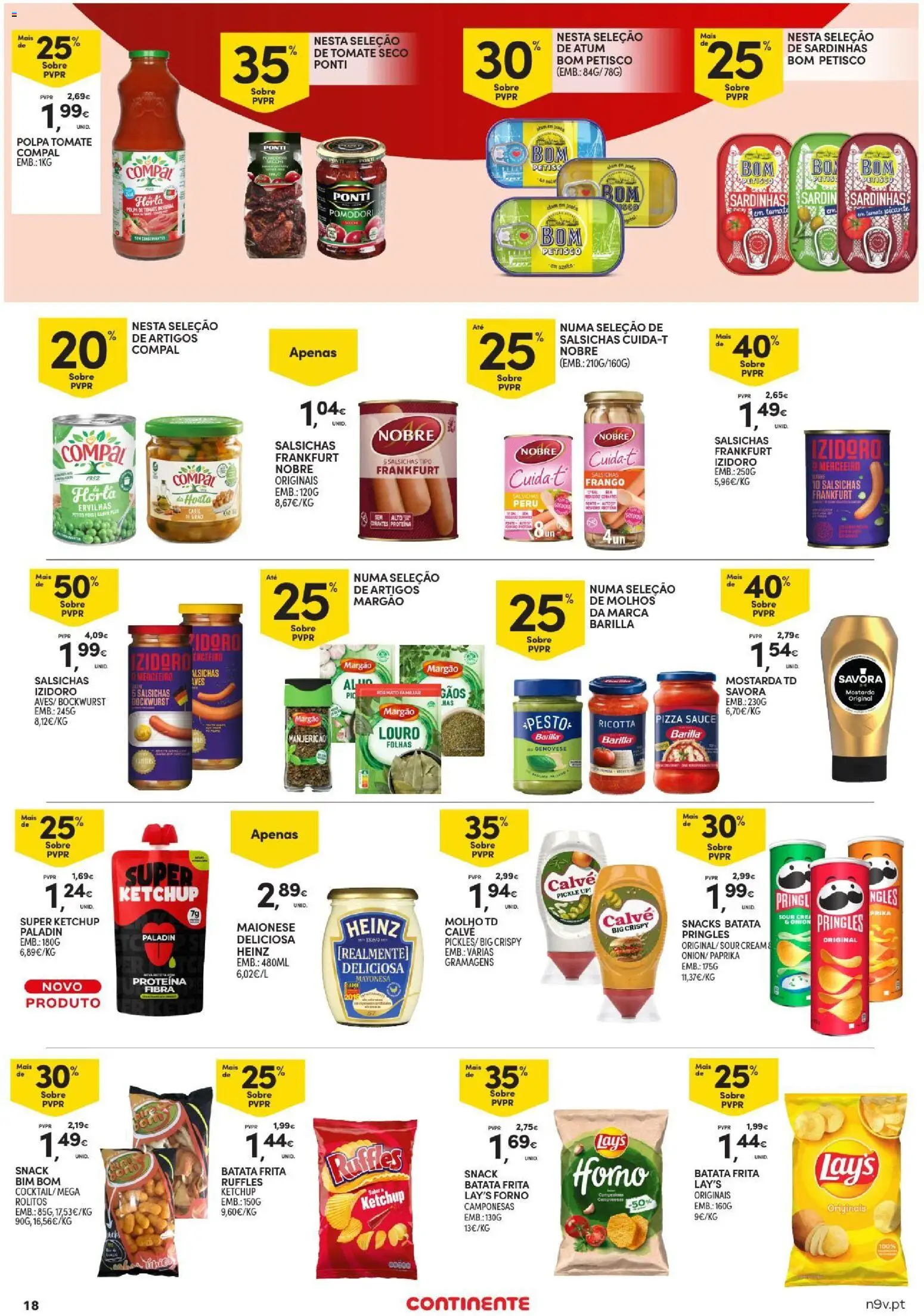 Continente folheto Açores │ válido de 15/10/2026 | Página: 18 | Produtos: Batata frita, Peru, Molhos, Salsichas
