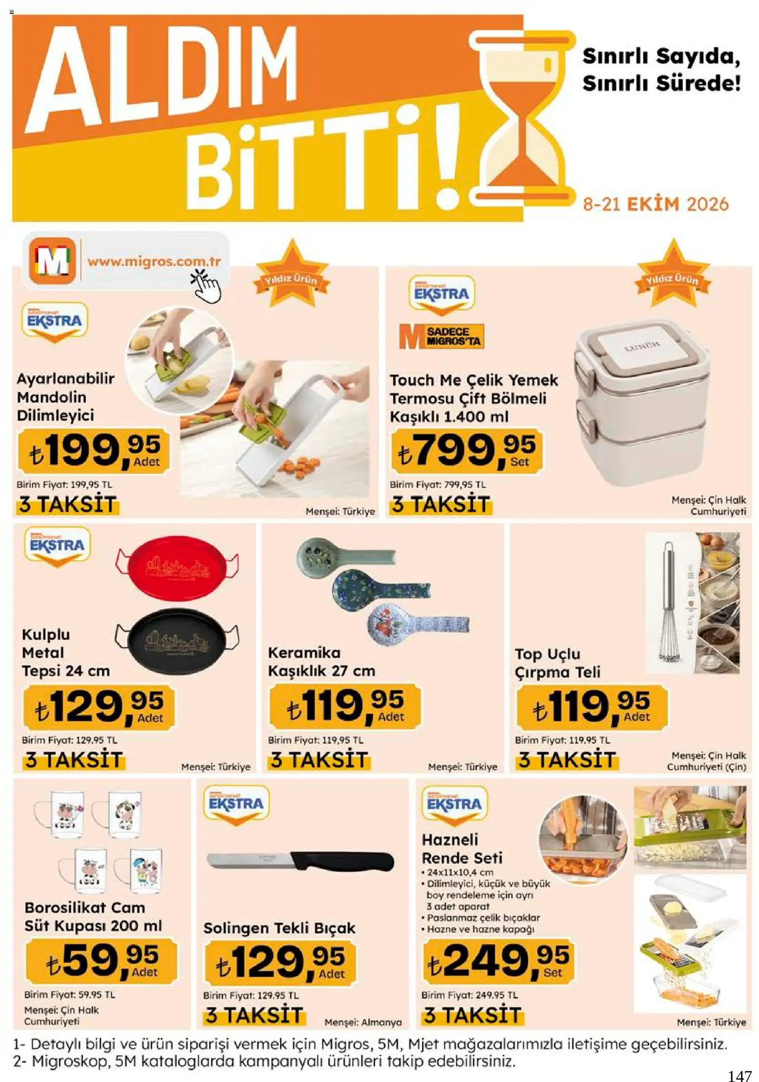 Migros Katalog - 5M Migroskop Dijital - 08 Ekim 2026 tarihinden itibaren geçerlidir | Sayfa: 147 | Ürünler: Süt, Rende, Cin, Dilimleyici