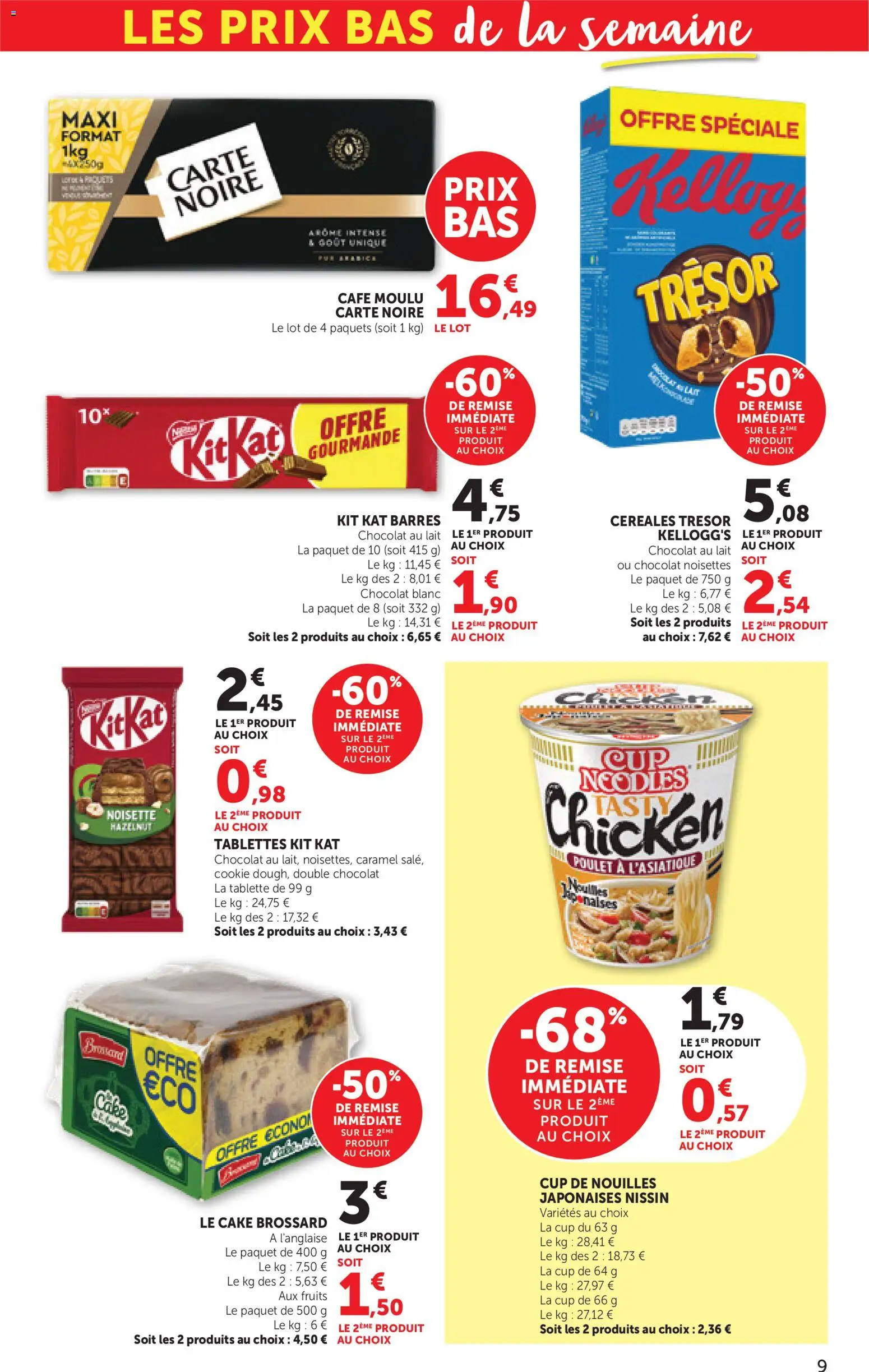 {H1} | Page: 9 | Produits: Noisettes, Lait, Nouilles, Céréales