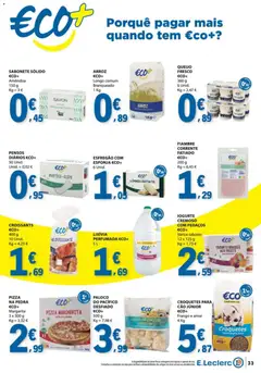 Pré-visualização E.Leclerc folheto válido de 01/10/2026 | Página: 33 | Produtos: Esfregão, Croquetes, Sabonete, Pizza