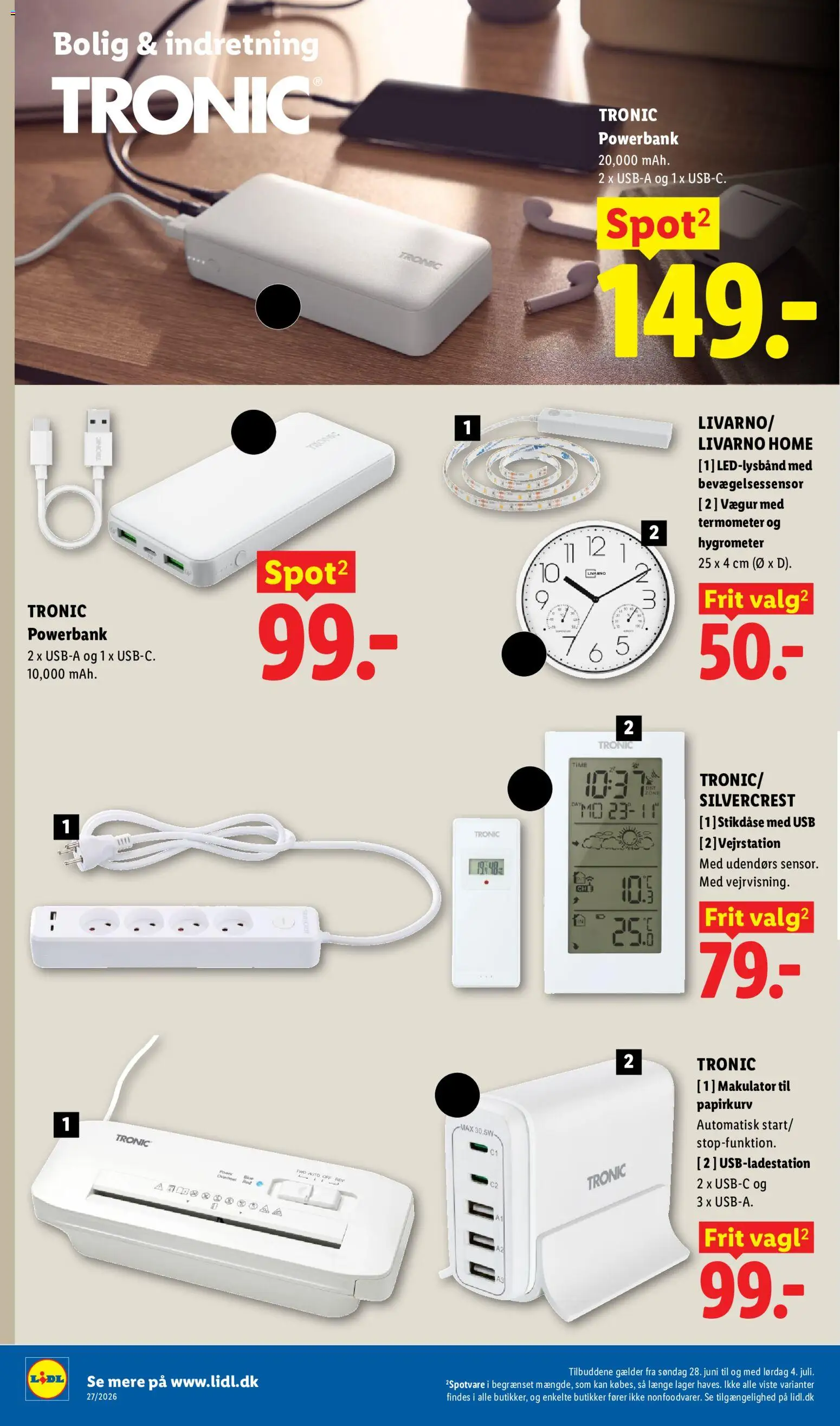 Lidl tilbudsavis – gyldig fra 28/06/2026 | Side: 8 | Produkter: Powerbank, Termometer, Søm, Vejrstation