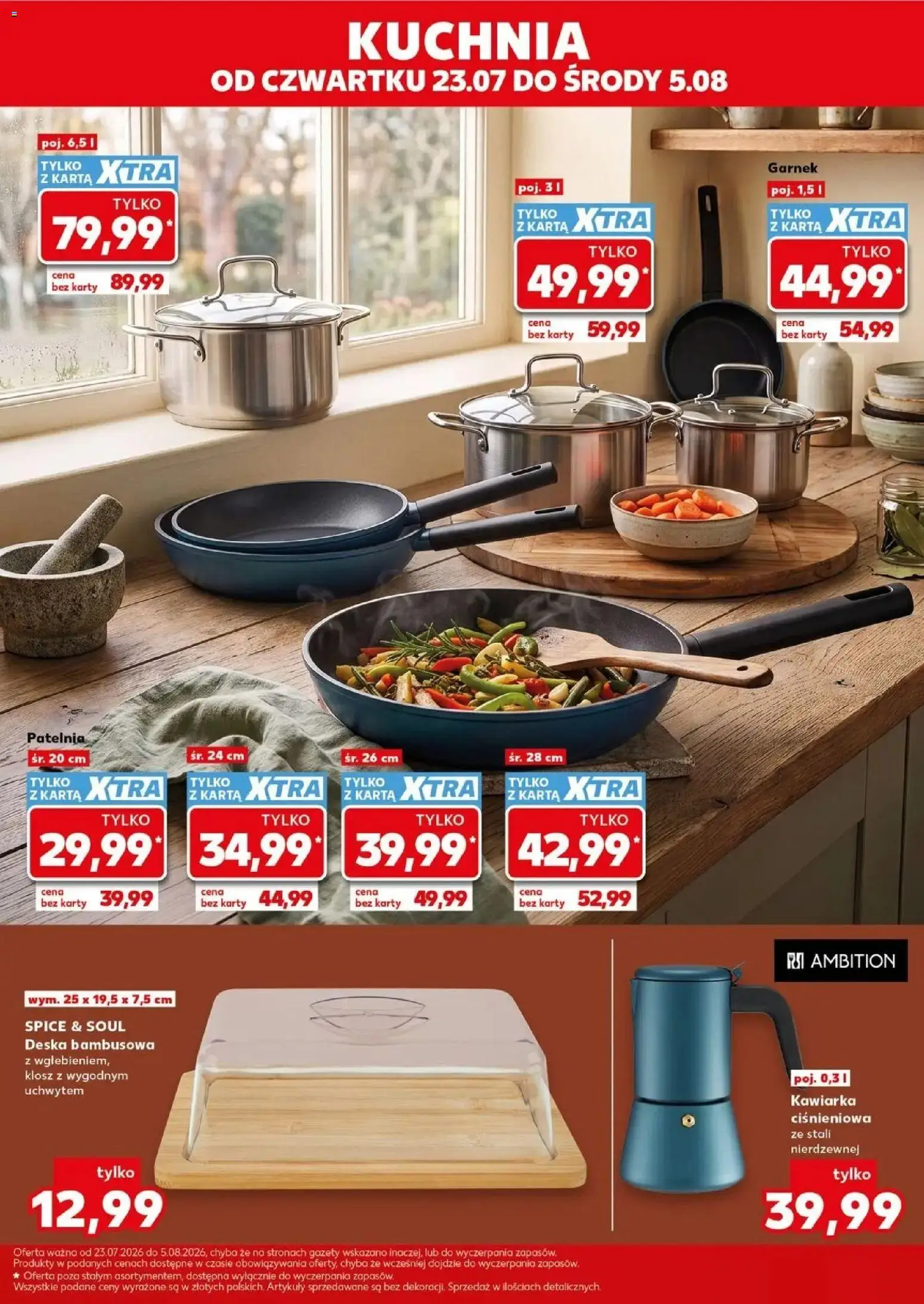 Kaufland gazetka - Złap Okazje od 23.07.2026 | Strona: 5 | Produkty: Karta, Garnek, Kawiarka, Patelnia
