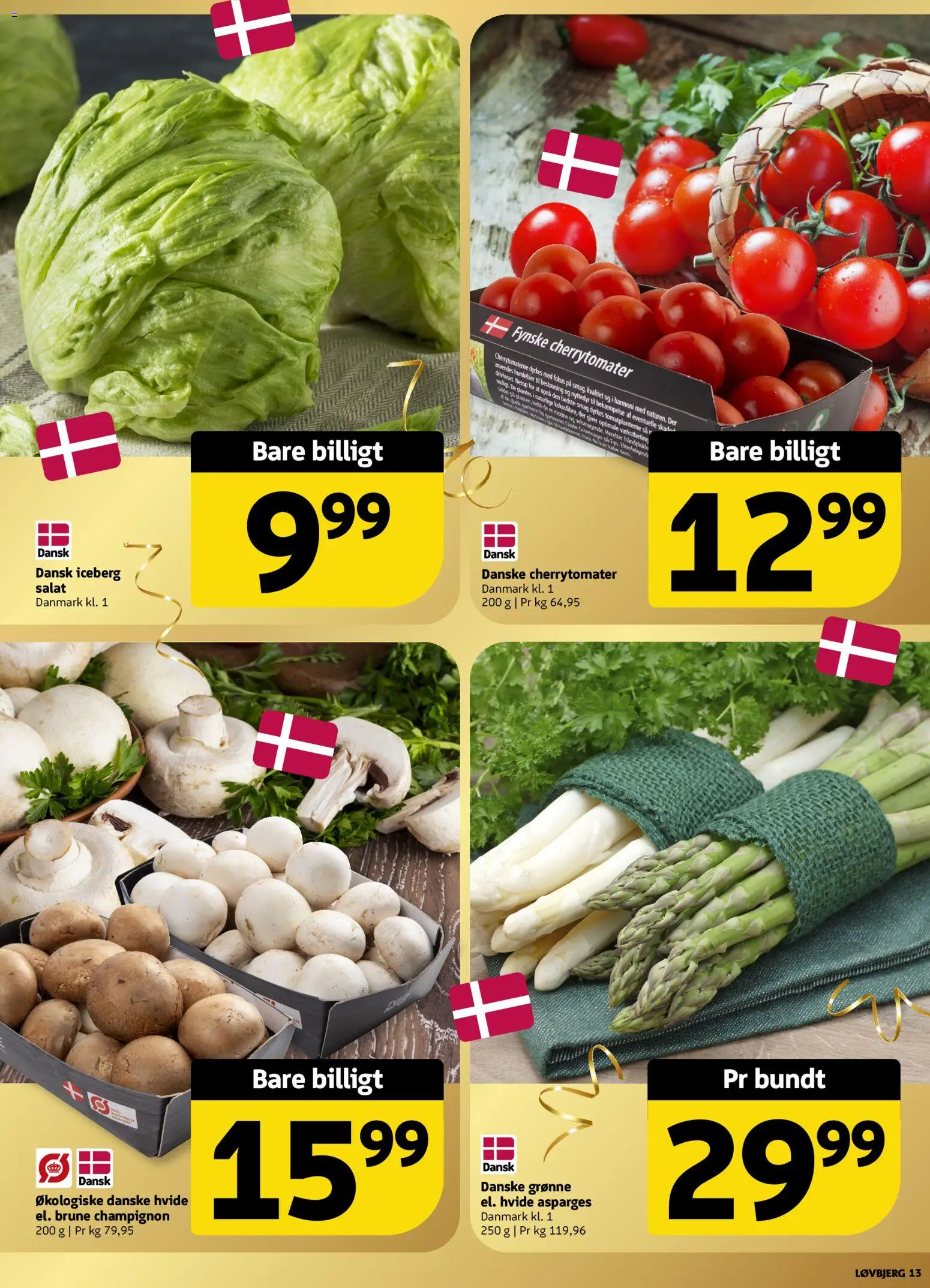 Løvbjerg tilbudsavis – gyldig fra 29.05.2026 | Side: 13 | Produkter: Champignon, Salat, Cherrytomater, Asparges