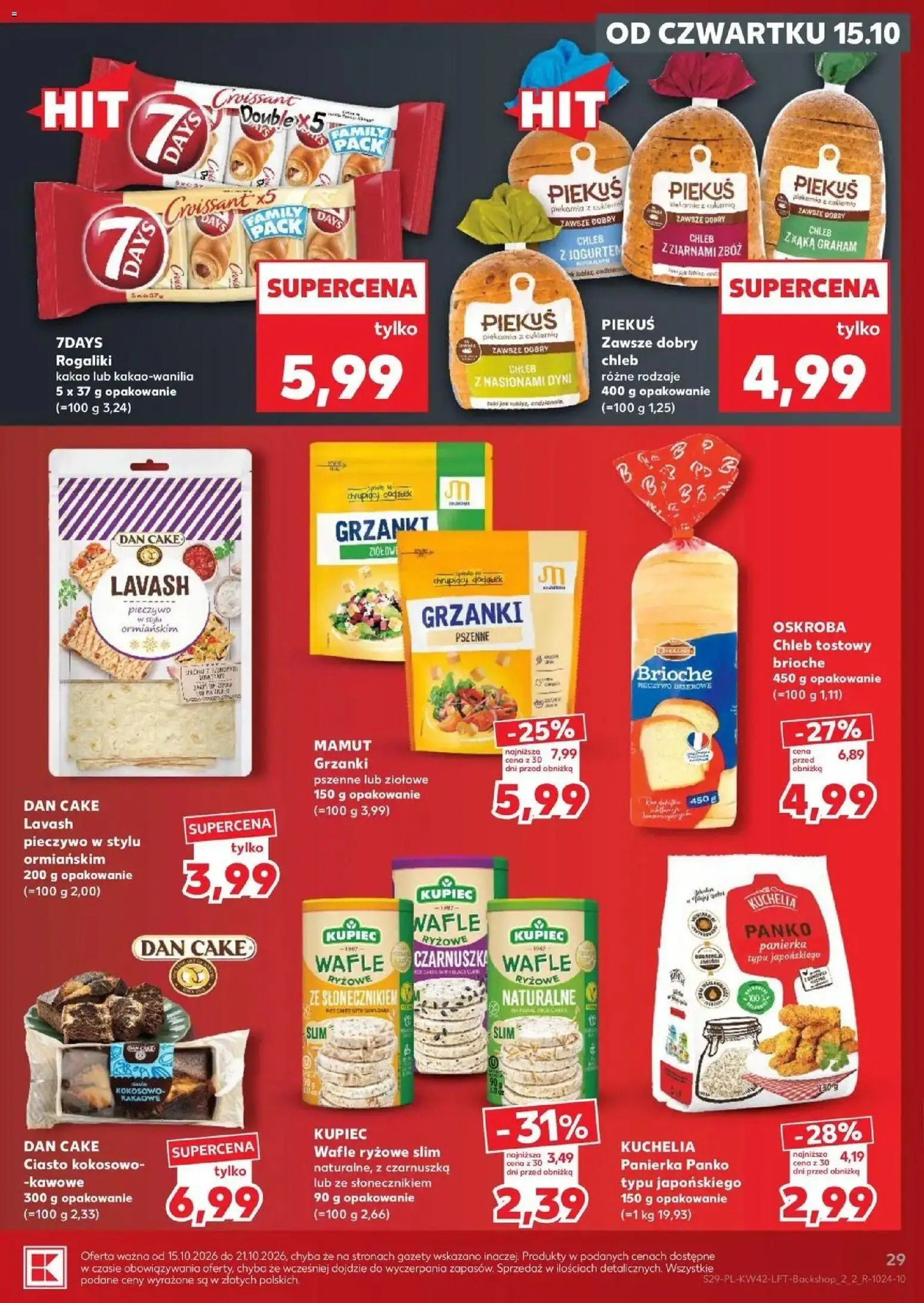 Kaufland aktualna gazetka od 15.10.2026 - od jutra PDF | Strona: 29 | Produkty: Pieczywo, Kakao, Ciasto, Chleb
