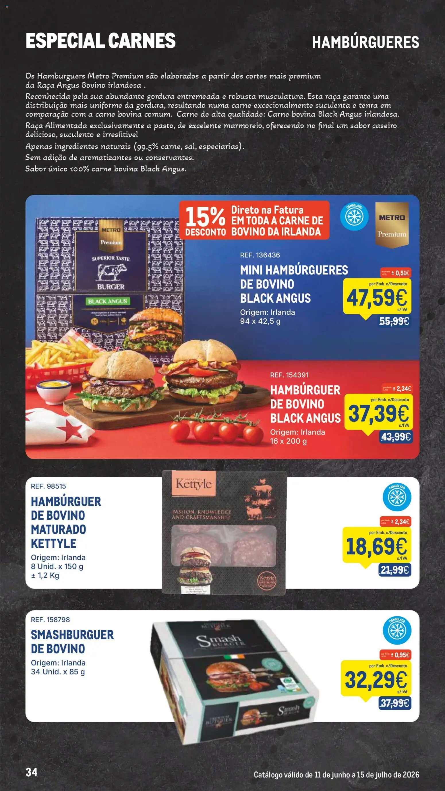 Makro Especial Carnes │ válido de 11.06.2026 | Página: 34 | Produtos: Hambúrguer, Carne