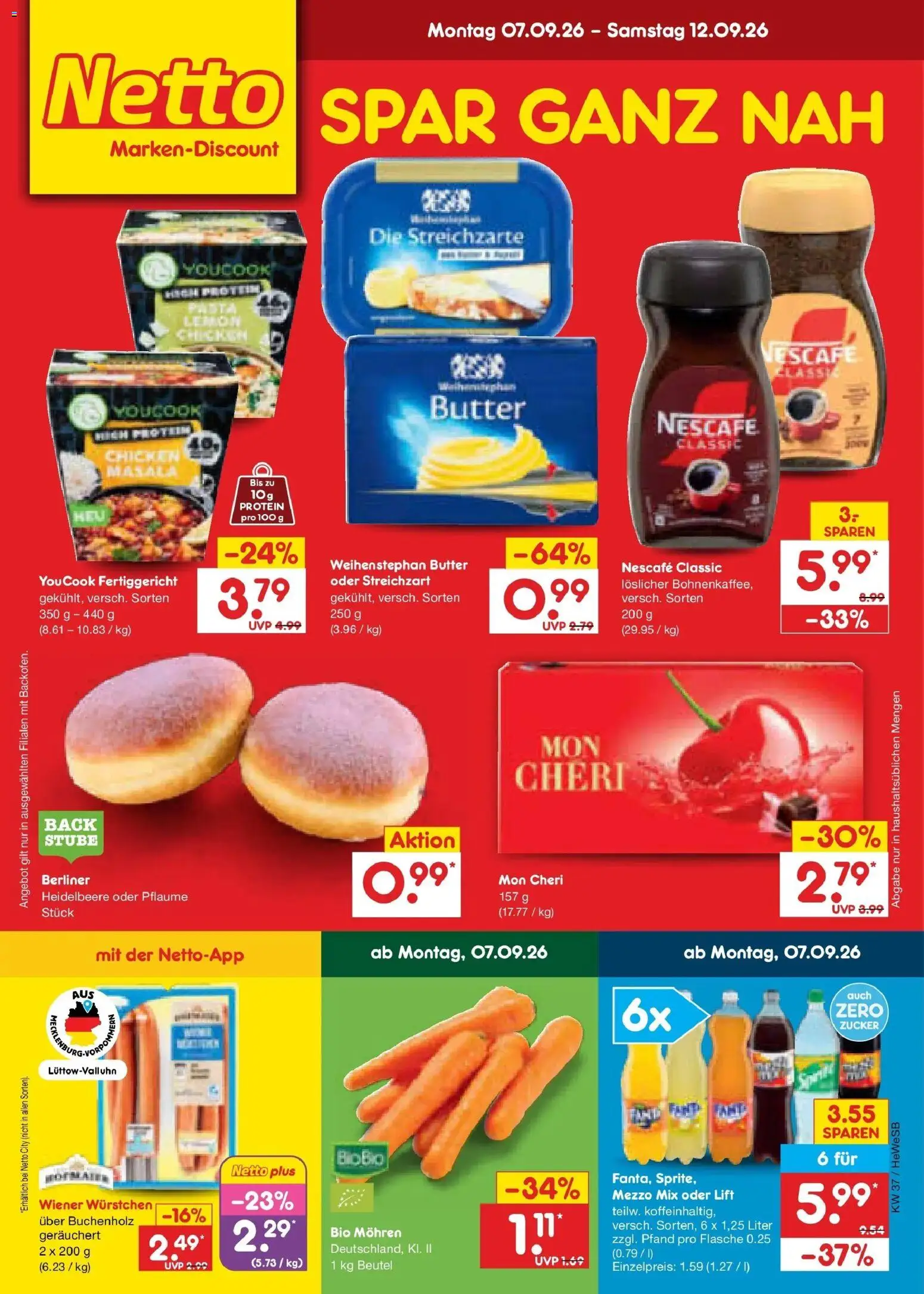Netto Marken-Discount Prospekt Hamburg – gültig ab 07.09.2026 | Seite: 3 | Produkte: Nescafe, Butter, Zucker, Nescafe classic