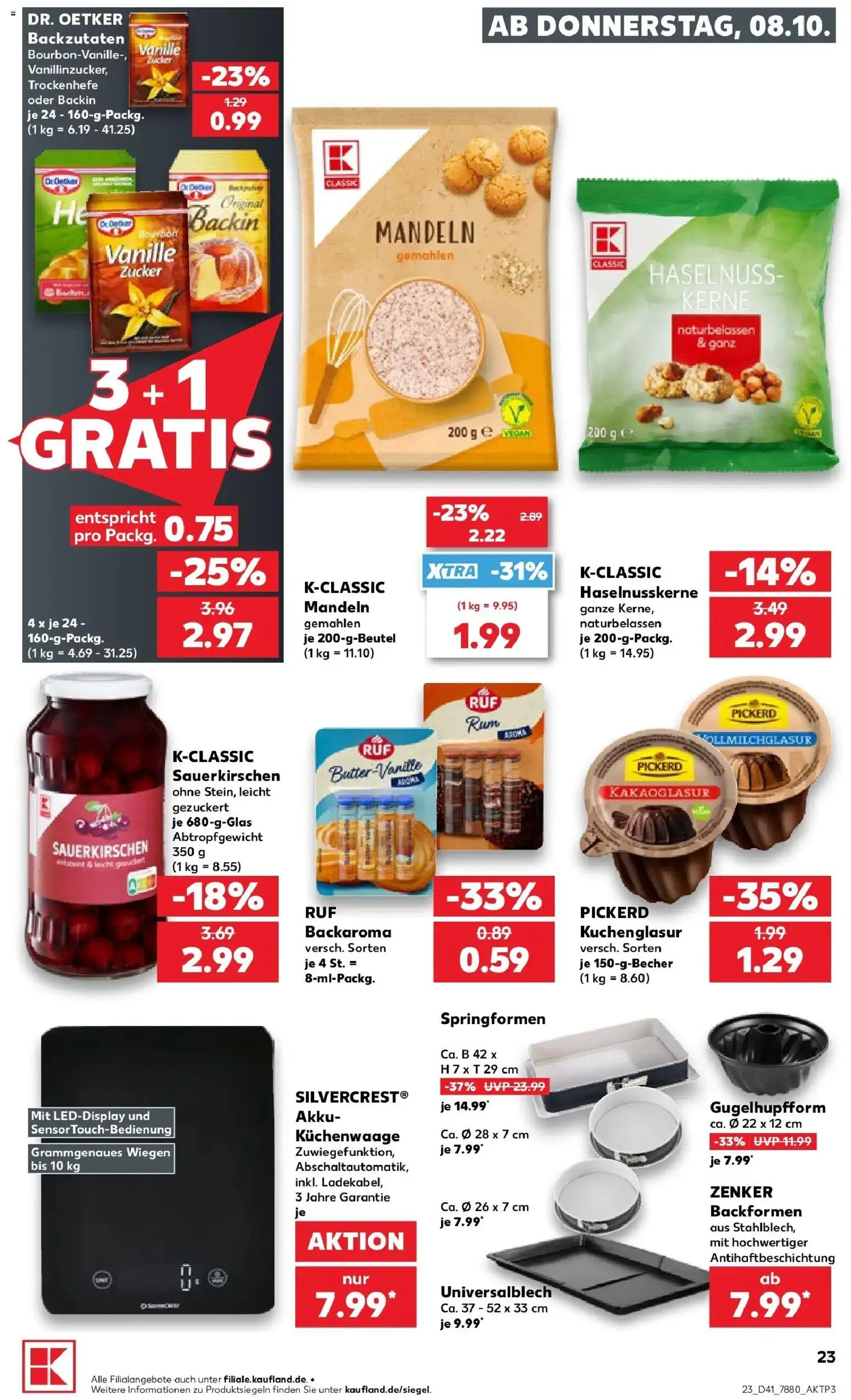 Prospekt Kaufland ab 05.10.2026 » Angebote Online zum Blättern | Seite: 33 | Produkte: Mandeln, Vanille, Zucker, Bourbon