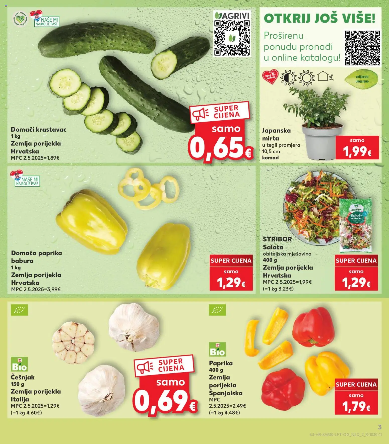Kaufland HR akciós ujság - amely érvényes a következő dátumtól: 2026.07.22. | Oldal: 3 | Termékek: Paprika, Saláta