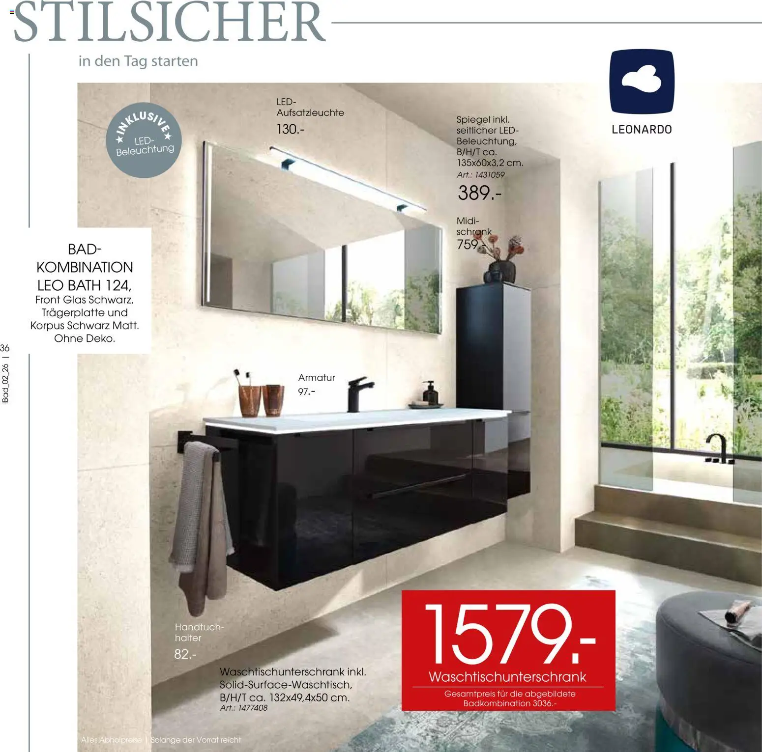 Zurbrüggen Bad Design Trends – gültig ab 23.03.2026 | Seite: 36 | Produkte: Schrank, Bad, Spiegel, Armatur