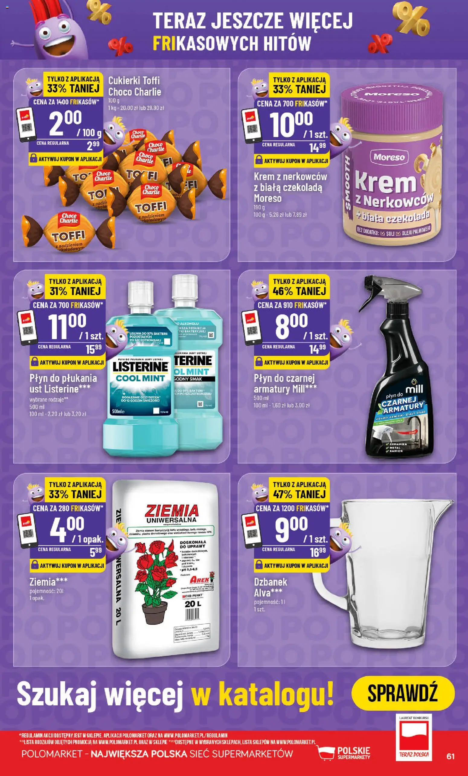 POLOmarket gazetka od 19.08.2026 | Strona: 61 | Produkty: Listerine, Biała czekolada, Ziemia, Płyn do płukania jamy ustnej