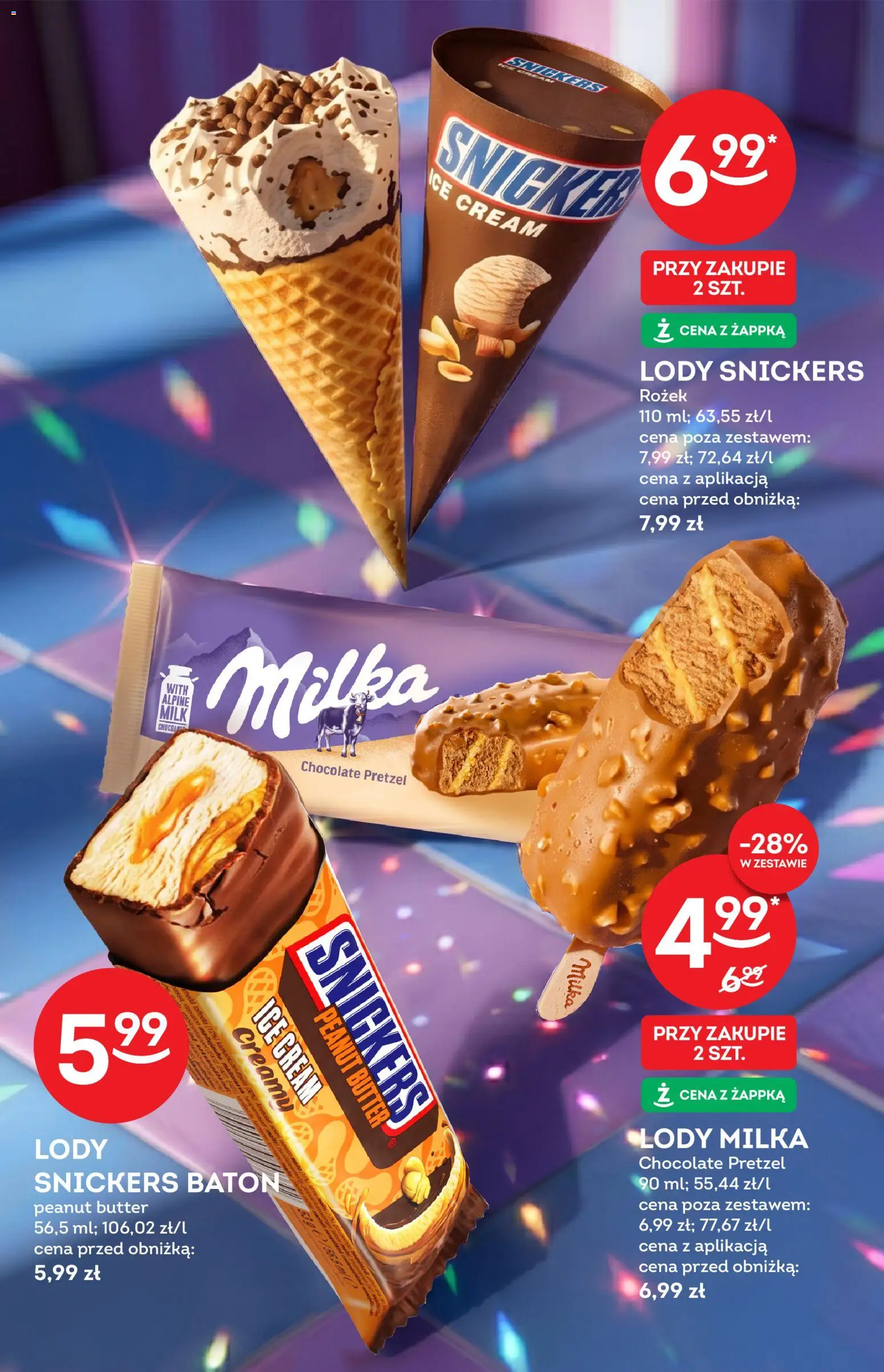 Żabka gazetka - Katalog lodowy od 17.06.2026 | Strona: 3 | Produkty: Milka, Baton, Lody
