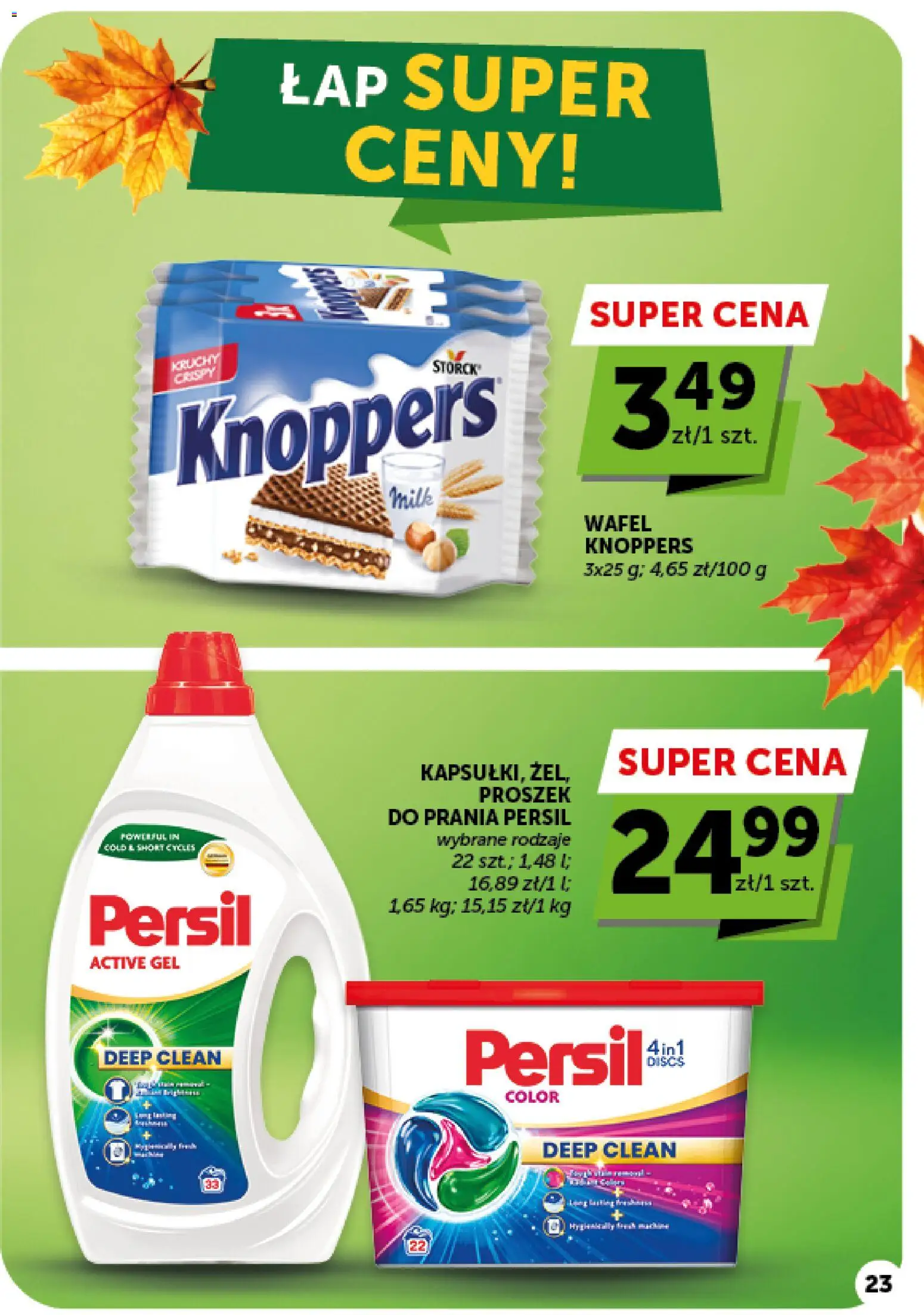 Euro Sklep gazetka od 15.10.2026 | Strona: 23 | Produkty: Knoppers, Proszek, Proszek do prania, Proszek do prania Persil