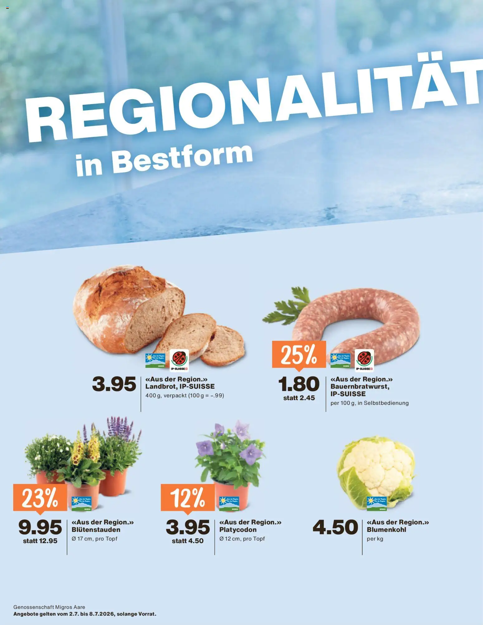 Migros aktionen Magazin – gültig ab 01.07.2026 | Seite: 2 | Produkte: Blumenkohl