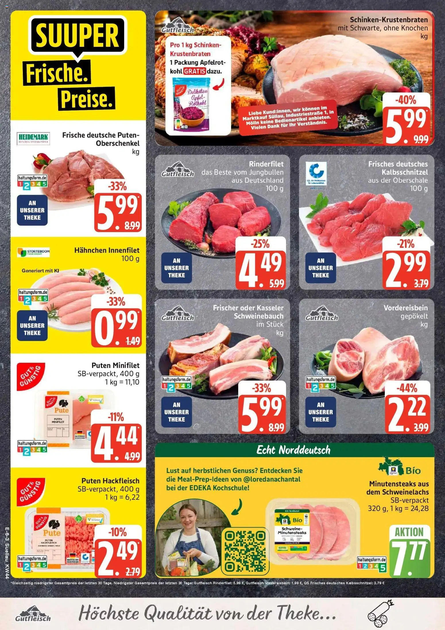 Edeka Prospekt Mölln (ab 26.10.2026) » Angebote Online | Seite: 8 | Produkte: Pute, Theke, Rinderfilet, Schweinebauch