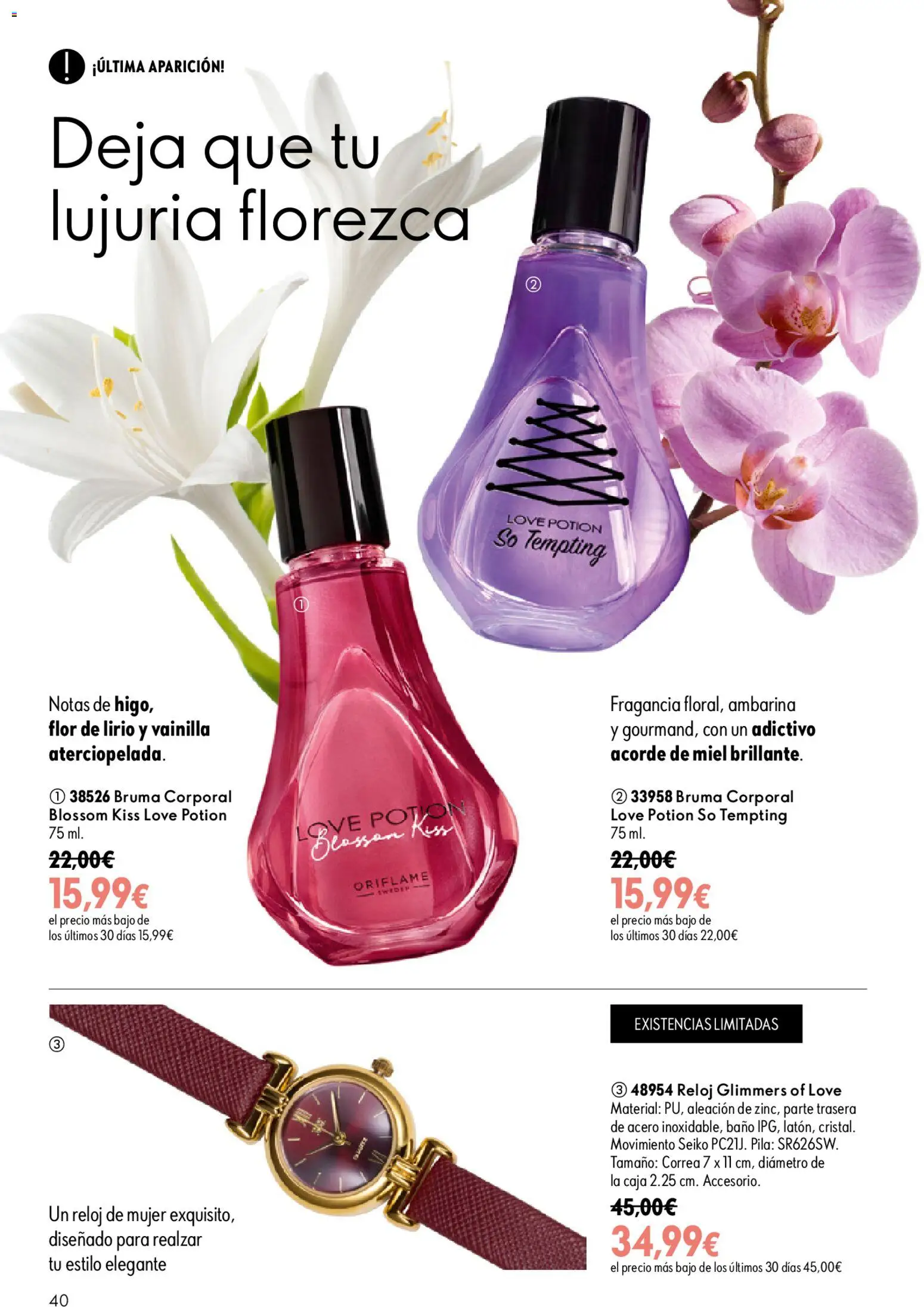 Oriflame - Catálogo Campaña 13 │ válido desde el 16/09/2026 | Página: 40 | Productos: Miel, Reloj, Caja, Baño