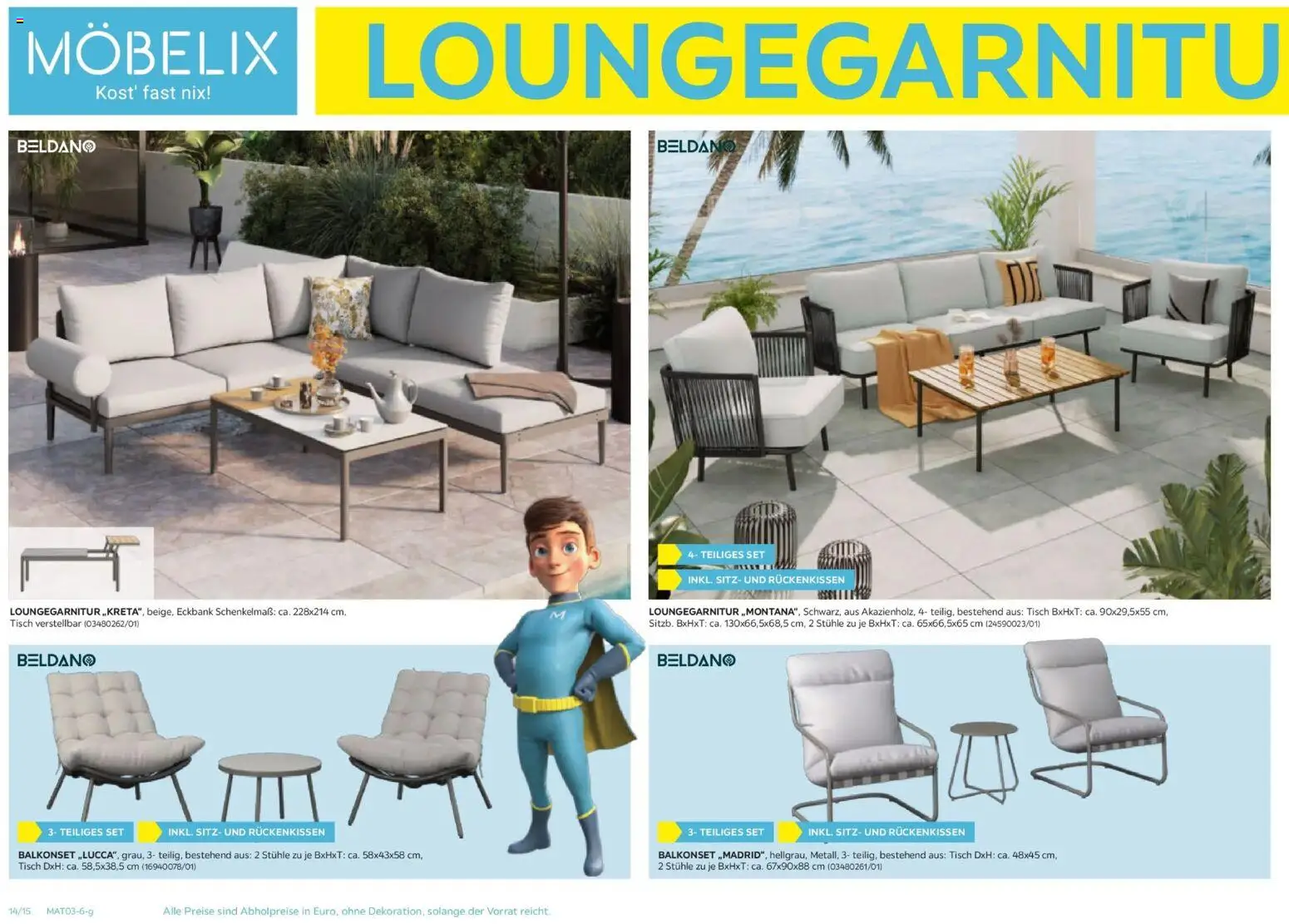 Möbelix Gartenmöbel Mistelbach, Zams, Zell Am See gültig ab 13.04.2026 | Seite: 14 | Produkte: Tisch