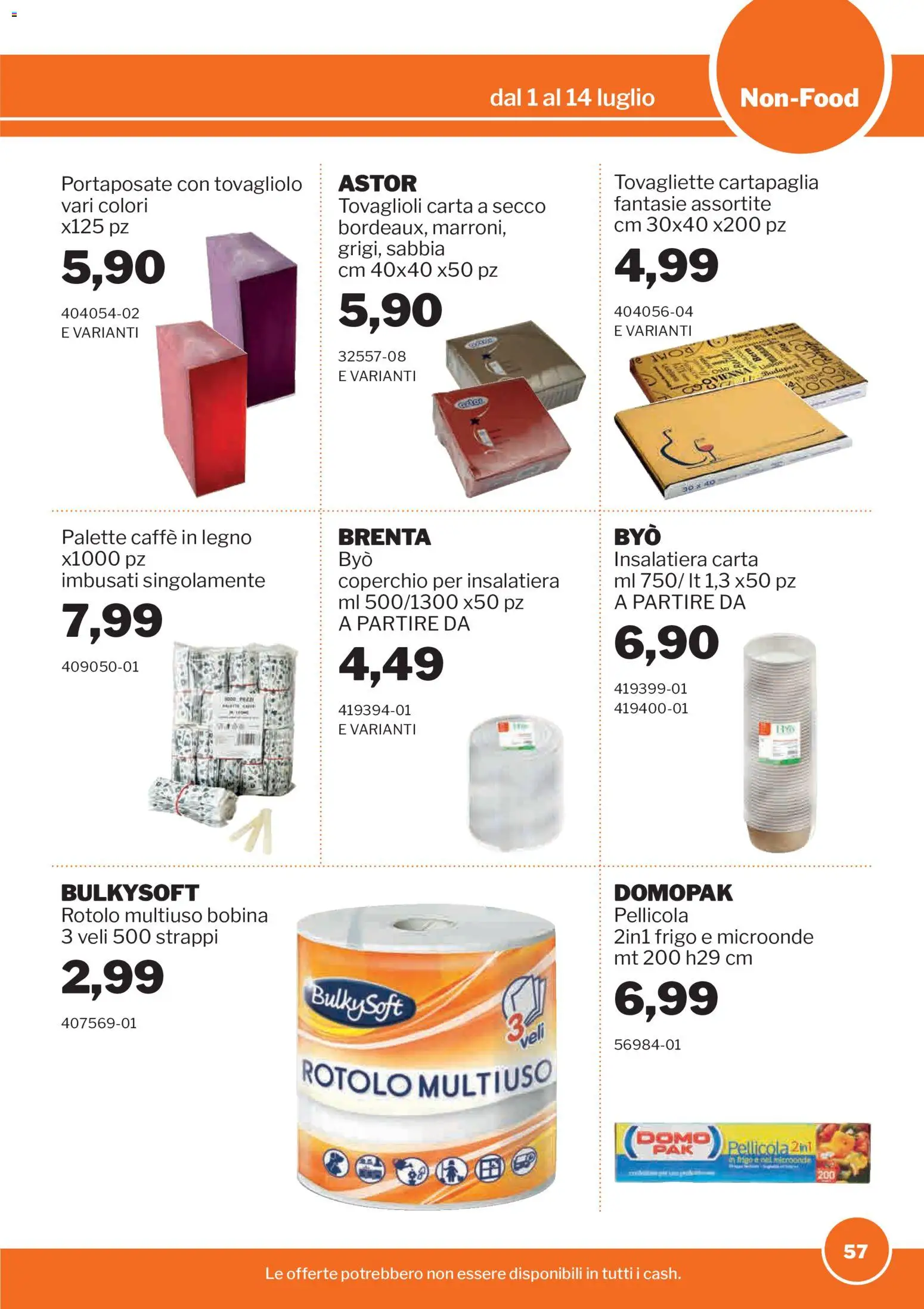 Volantino Sogegross del 01/07/2026 | Pagina: 57 | Prodotti: Microonde, Caffè, Portaposate, Tovagliette