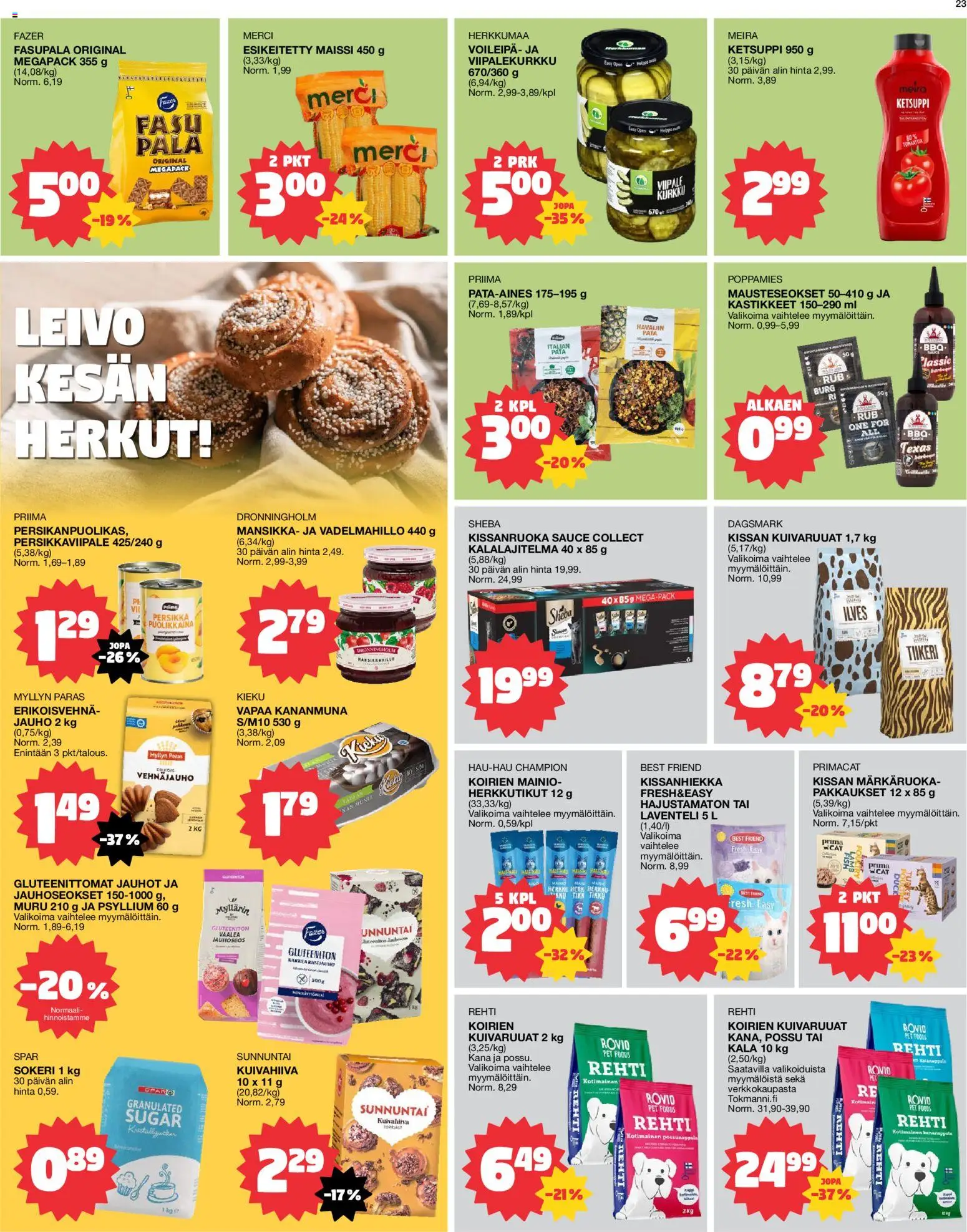 Tokmanni tarjoukset – voimassa 25.05.2026 alkaen | Sivu: 23 | Tuotteet: Maissi, Kananmuna, Pasta, Ketsuppi