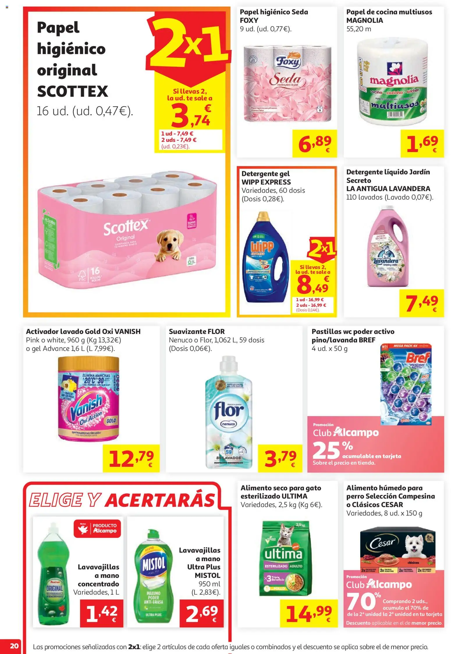 Alcampo HG Nacional Litoral │ válido desde el 29/07/2026 | Página: 20 | Productos: Quitamanchas, Té, Suavizante, Lavavajillas