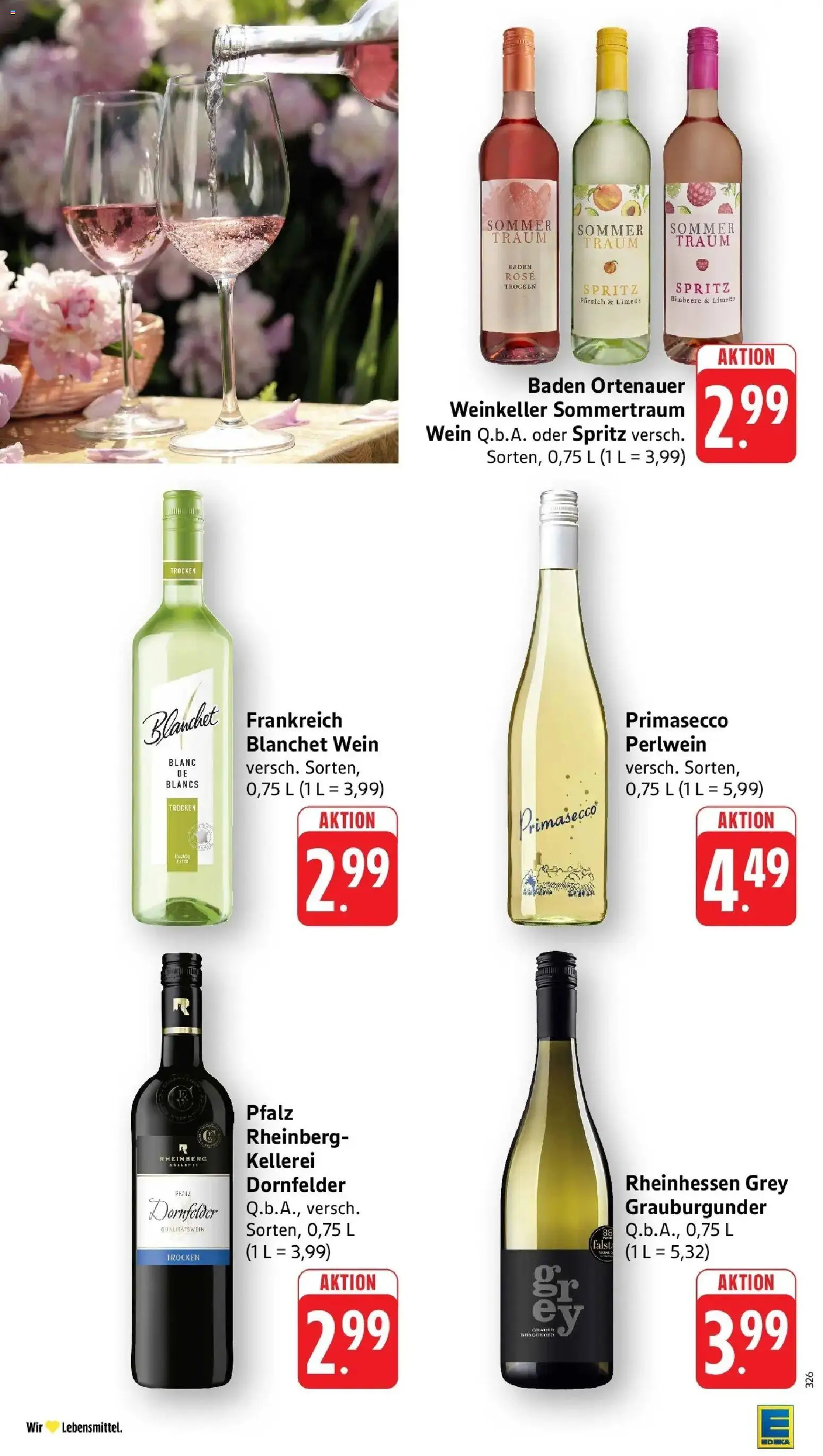 Edeka prospekt Pfungstadt	 – gültig ab 10.05.2026 | Seite: 40 | Produkte: Pfirsich, Limette, Himbeere, Wein