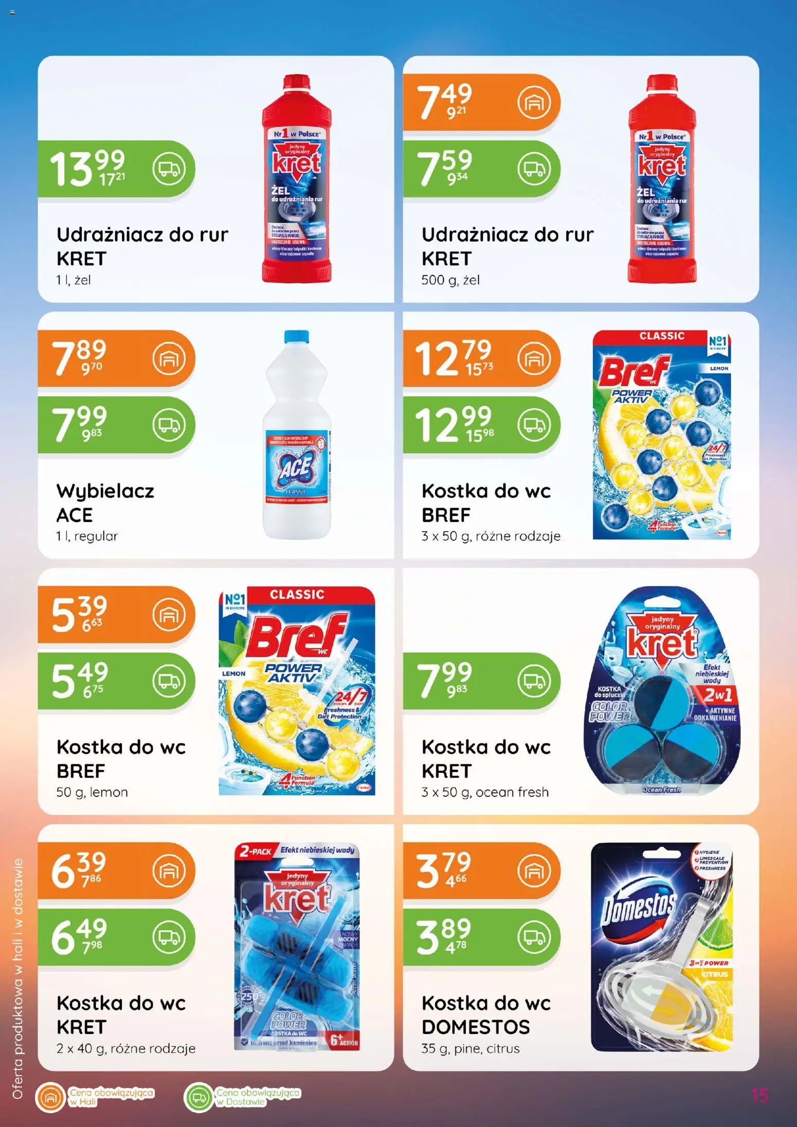 Eurocash gazetka - Katalog Chemiczny od 03.09.2026 | Strona: 15 | Produkty: Kostka do WC, Domestos, Zapach