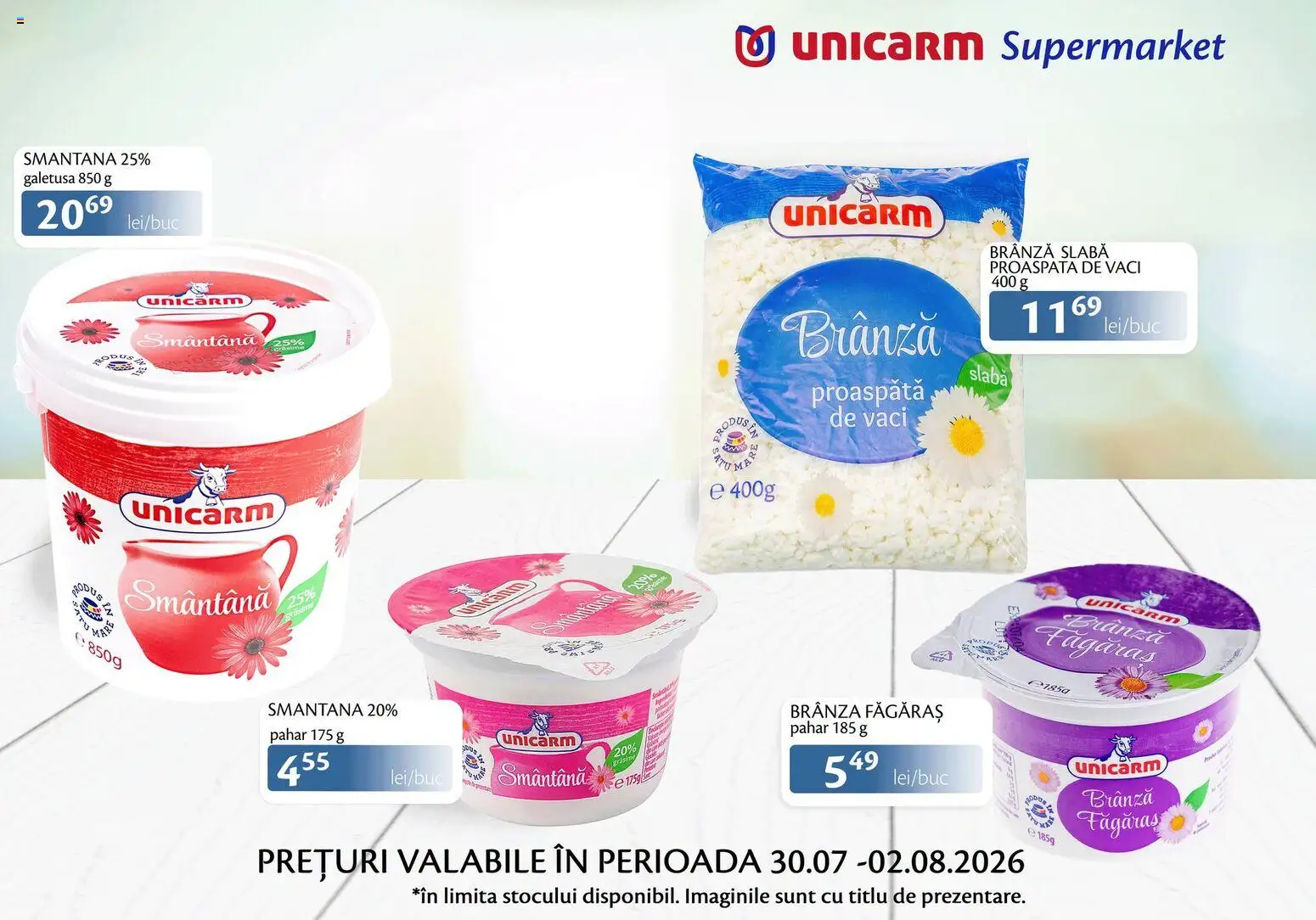 Noul catalog Unicarm – valabil de la 30.07.2026 | Pagină: 3 | Produse: Brânză, Smântână