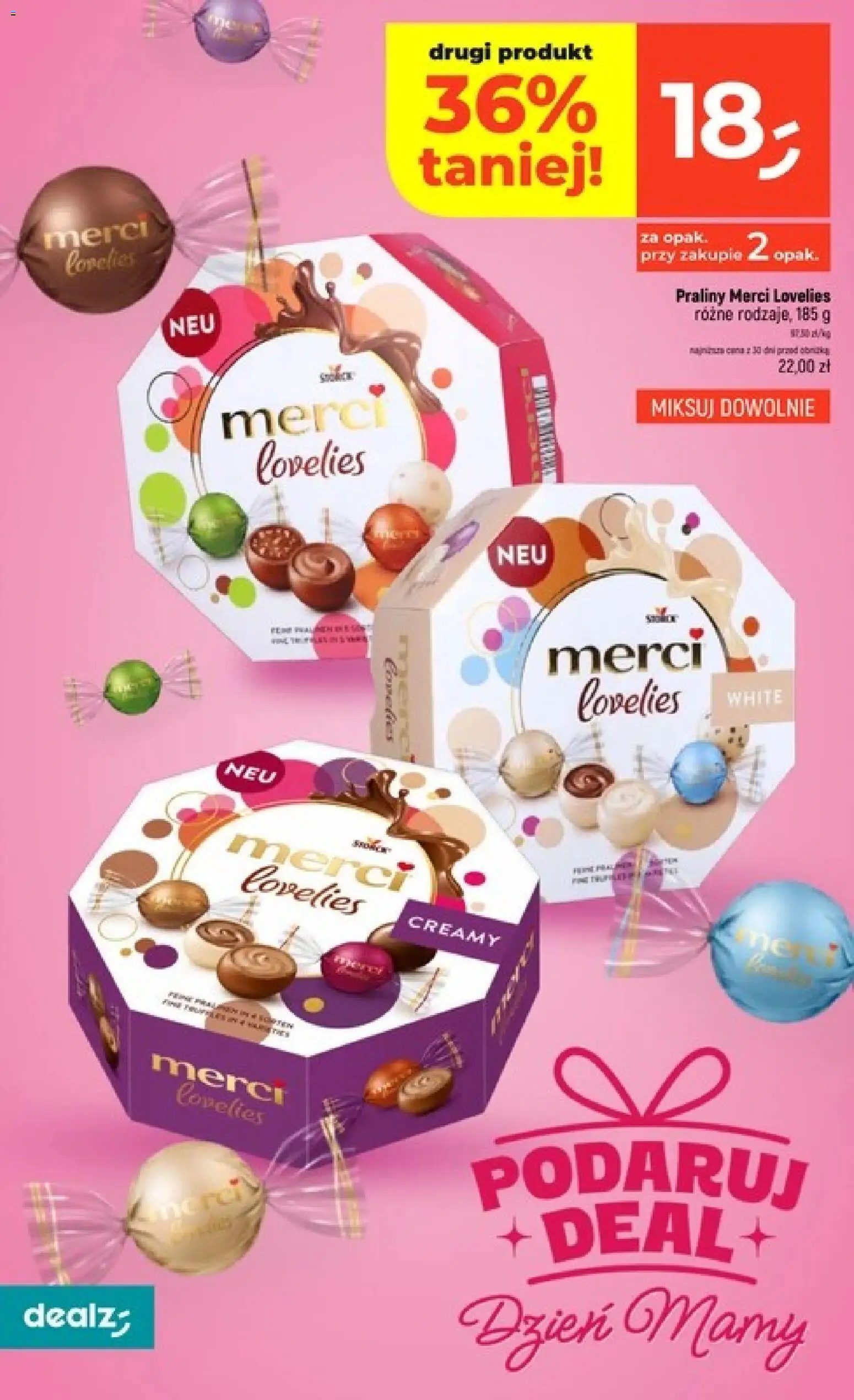 Dealz gazetka - Dzień Mamy od 21.05.2026 | Strona: 4 | Produkty: Praliny, Merci