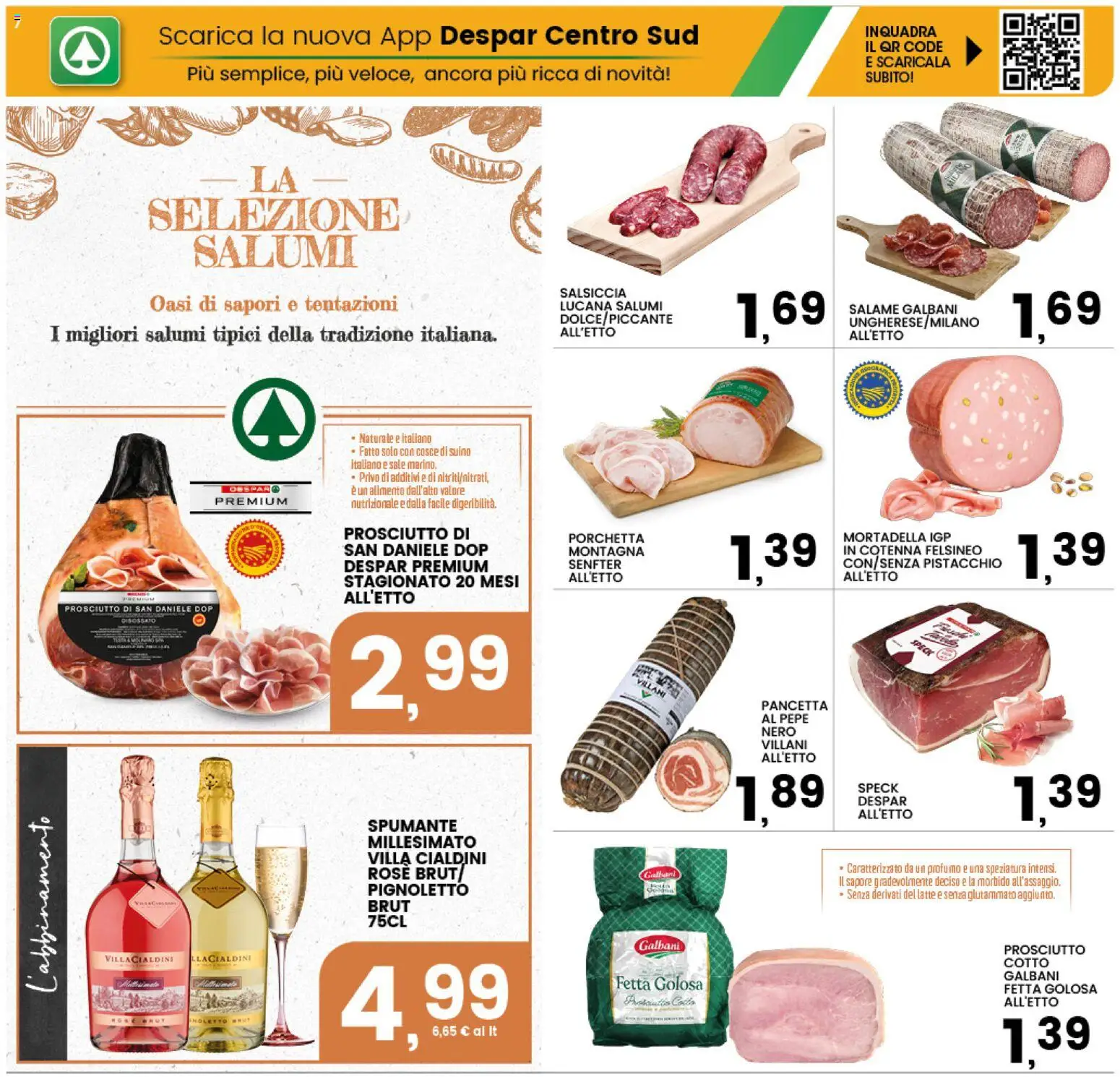 Volantino Interspar del 20/08/2026 | Pagina: 7 | Prodotti: Speck, Pancetta, Latte, Salsiccia