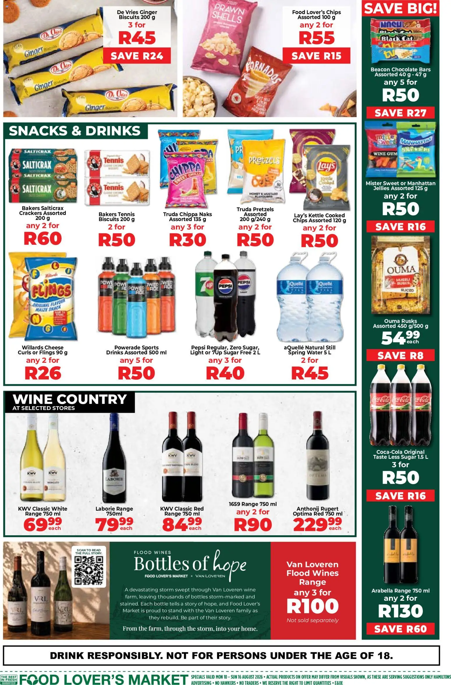 New Food Lover's Market catalogue – valid from 10/08/2026 | Page: 6 | Products: Light, Wine, Snacks, Peach