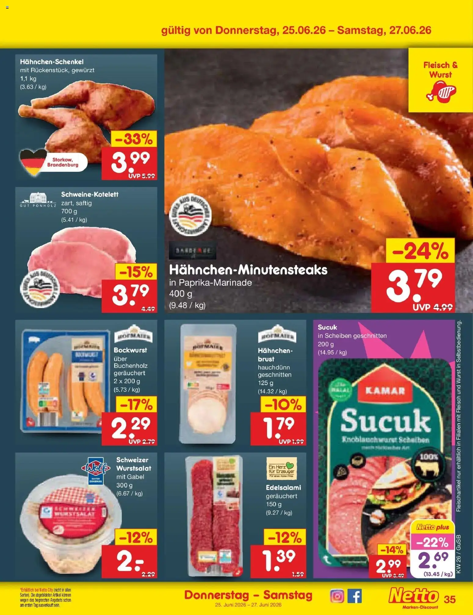 Netto Marken-Discount Prospekt Machern – gültig ab 22.06.2026 | Seite: 47 | Produkte: Bockwurst, Hahnchen, Hahnchenschenkel, Wurst