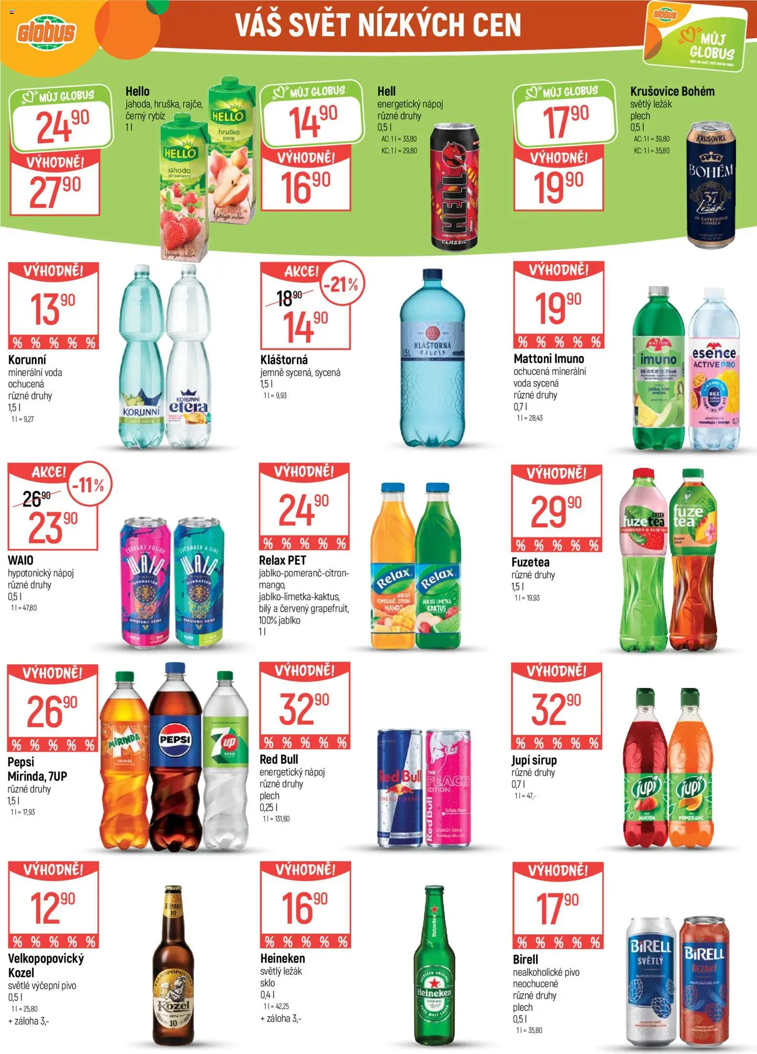 Globus leták od 05.08.2026 | Strana: 26 | Produkty: Heineken, Mirinda, Sirup, Marakuja
