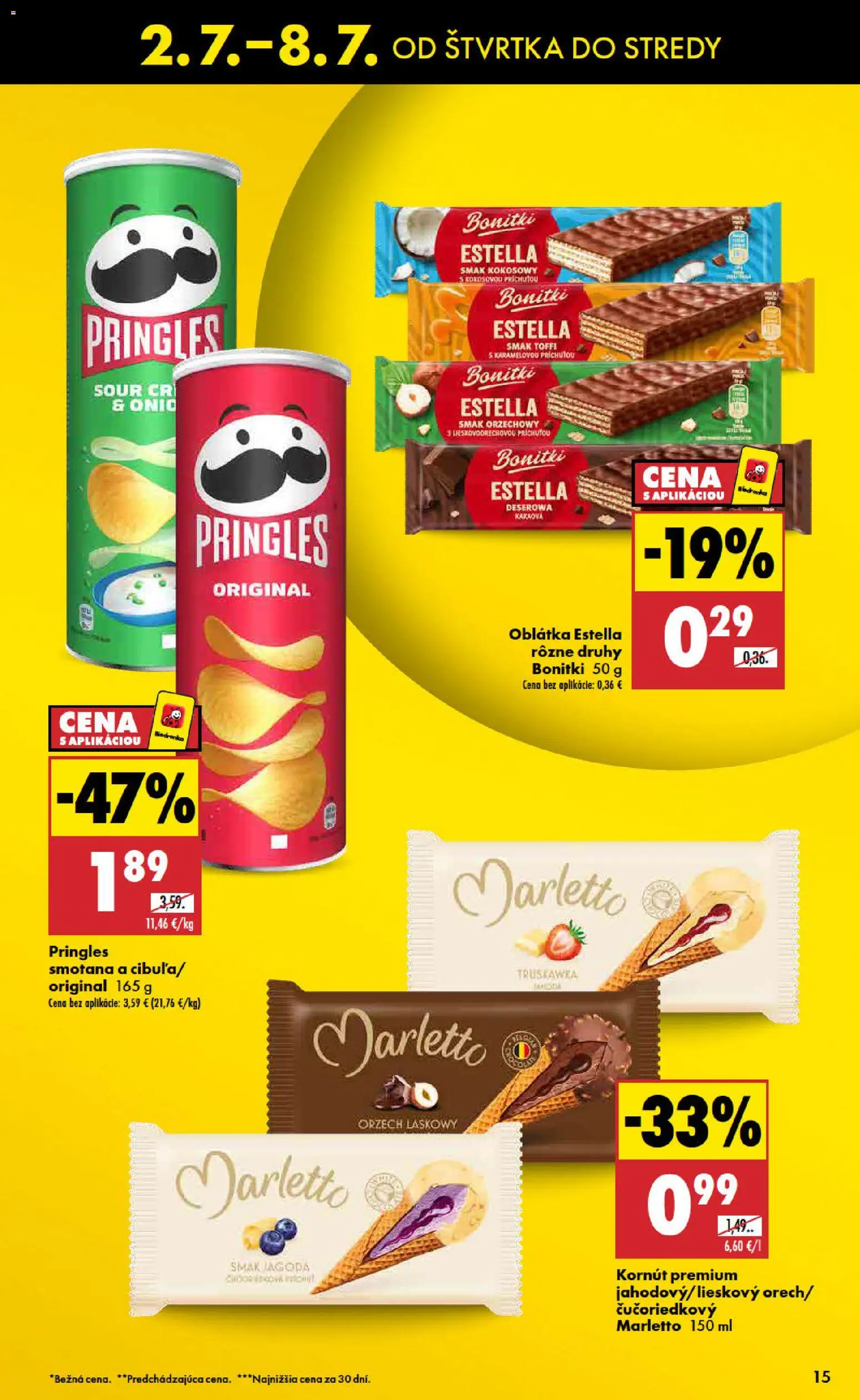 Nové Biedronka akcie – leták je platný od 02.07.2026 | Strana: 15 | Produkty: Smotana, Pringles