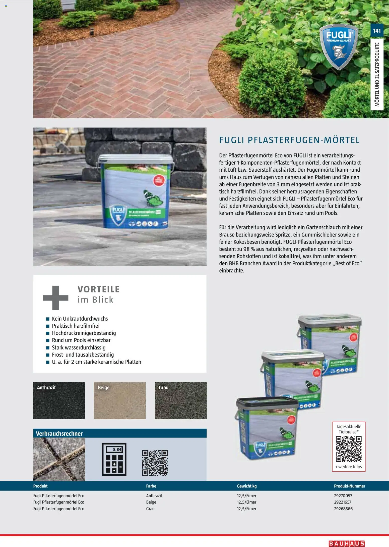 Bauhaus Gartenbaumaterialien 2026 – gültig ab 02.03.2026 | Seite: 141 | Produkte: Gewicht, Tisch