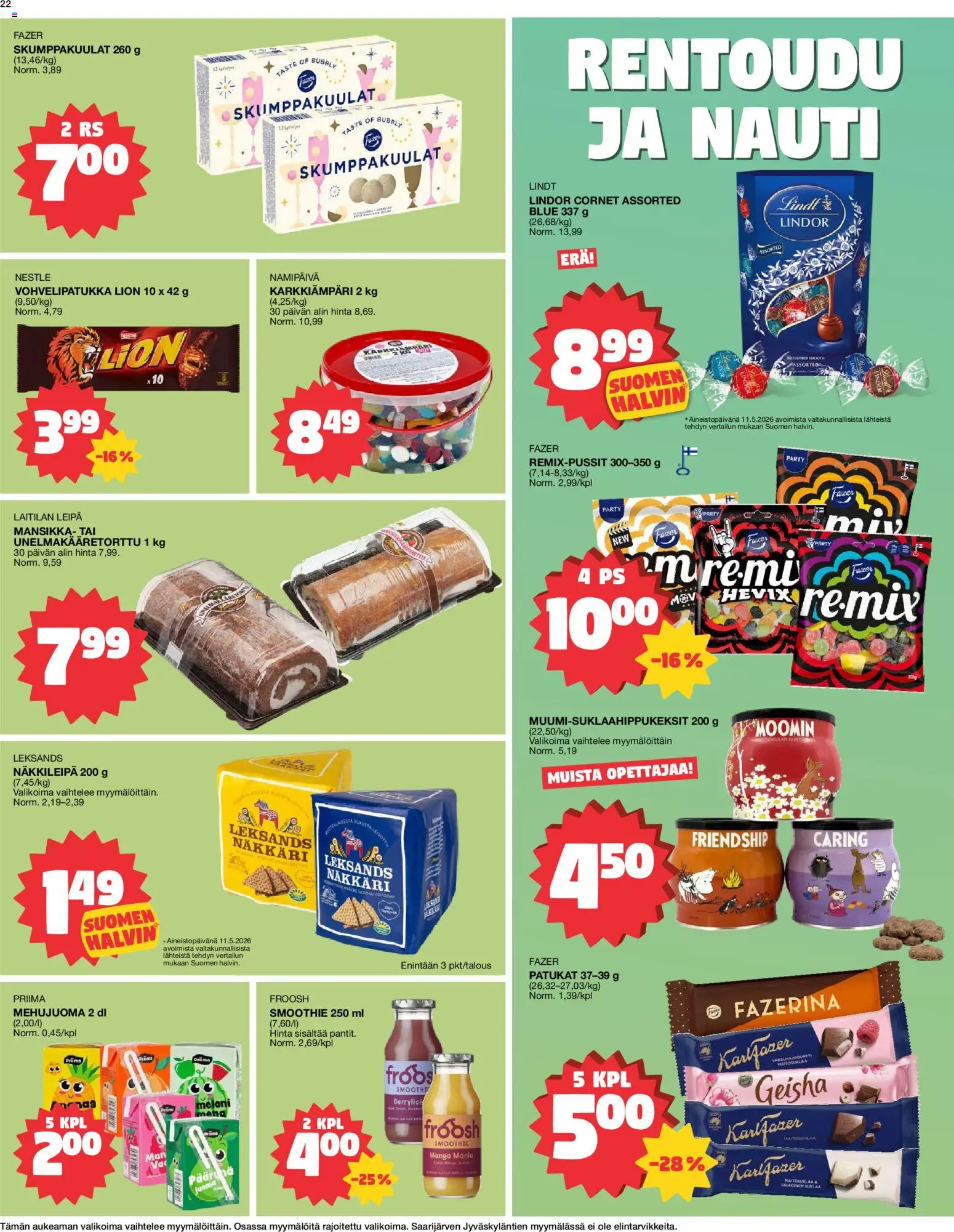 Tokmanni tarjoukset – voimassa 25.05.2026 alkaen | Sivu: 22 | Tuotteet: Mango, Näkkileipä, Leipä