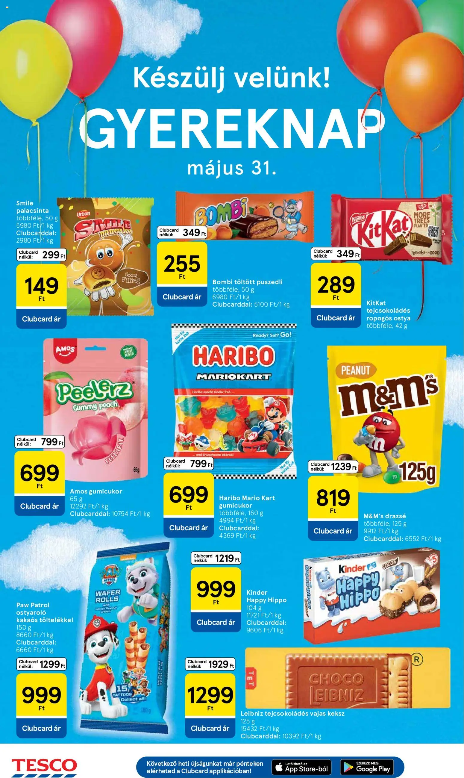 Tesco akciós ujság - amely érvényes a következő dátumtól: 21.05.2026 | Oldal: 22 | Termékek: Gumicukor, Drazsé, Puszedli, Keksz