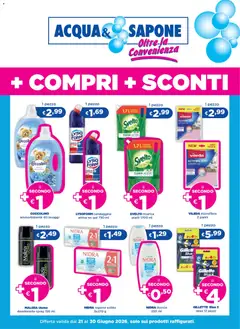 Anteprima del volantino Acqua e Sapone volantino Più compri più sconti valido a partire dal 21.06.2026