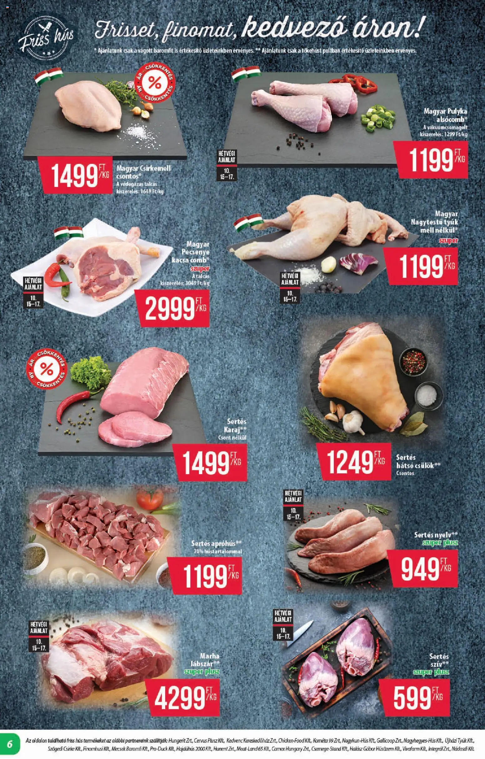 COOP akciós ujság - amely érvényes a következő dátumtól: 2026.10.15. | Oldal: 6 | Termékek: Karaj, Kometa, Kacsa, Csülök